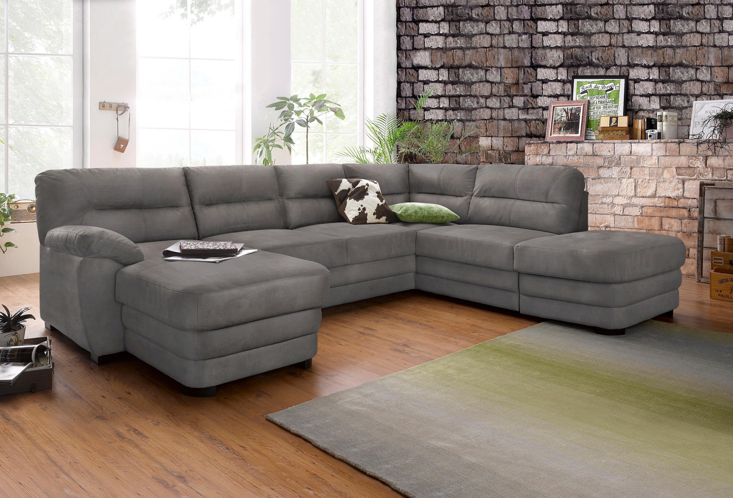 COTTA Polstergarnitur »Royale U-Form« Set,  Set bestehend aus: Wohnlandschaft & Hocker