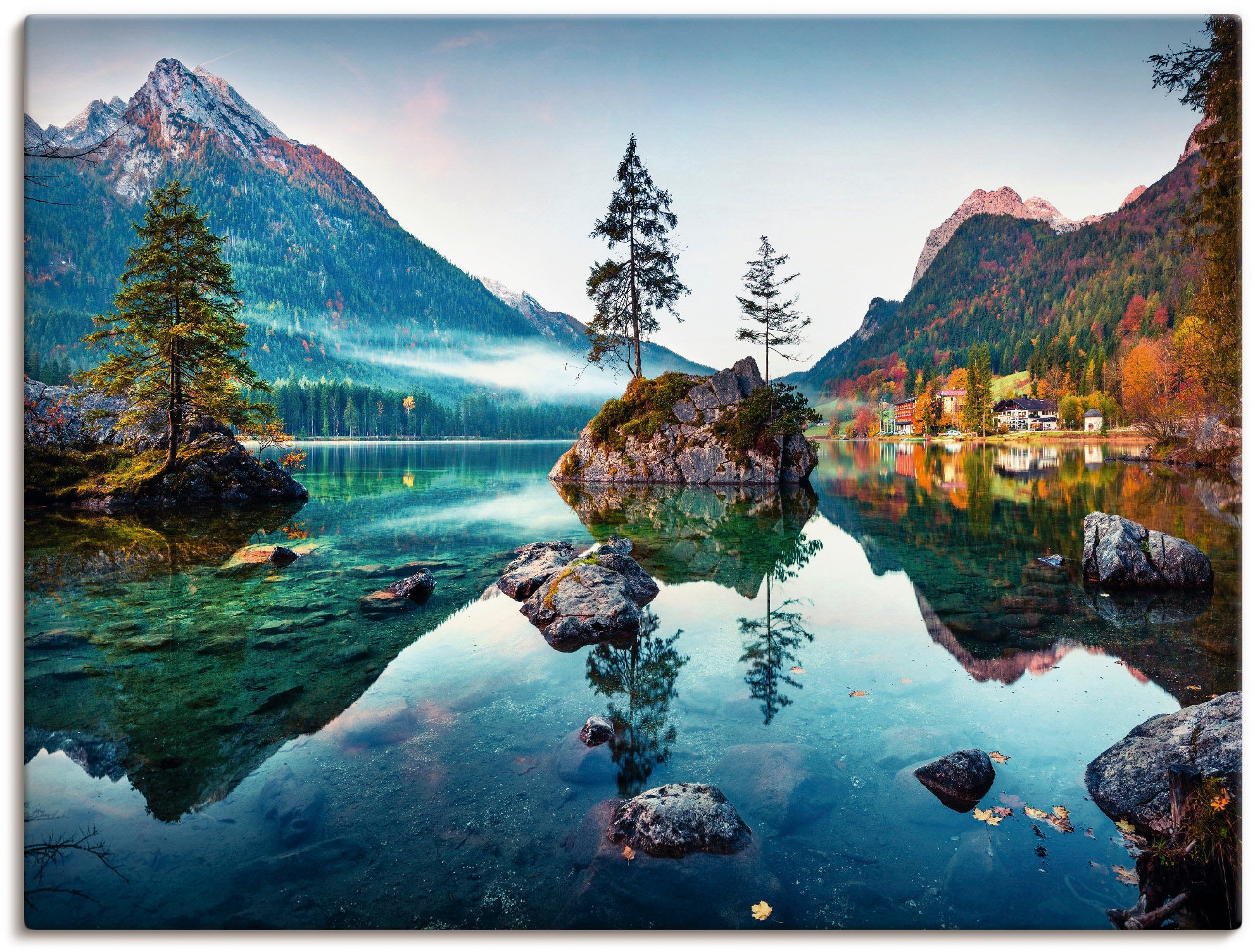 Artland Wandbild »Herbstszene des Hintersee vor Alpen« Seebilder 1 Stk. tlg günstig online kaufen