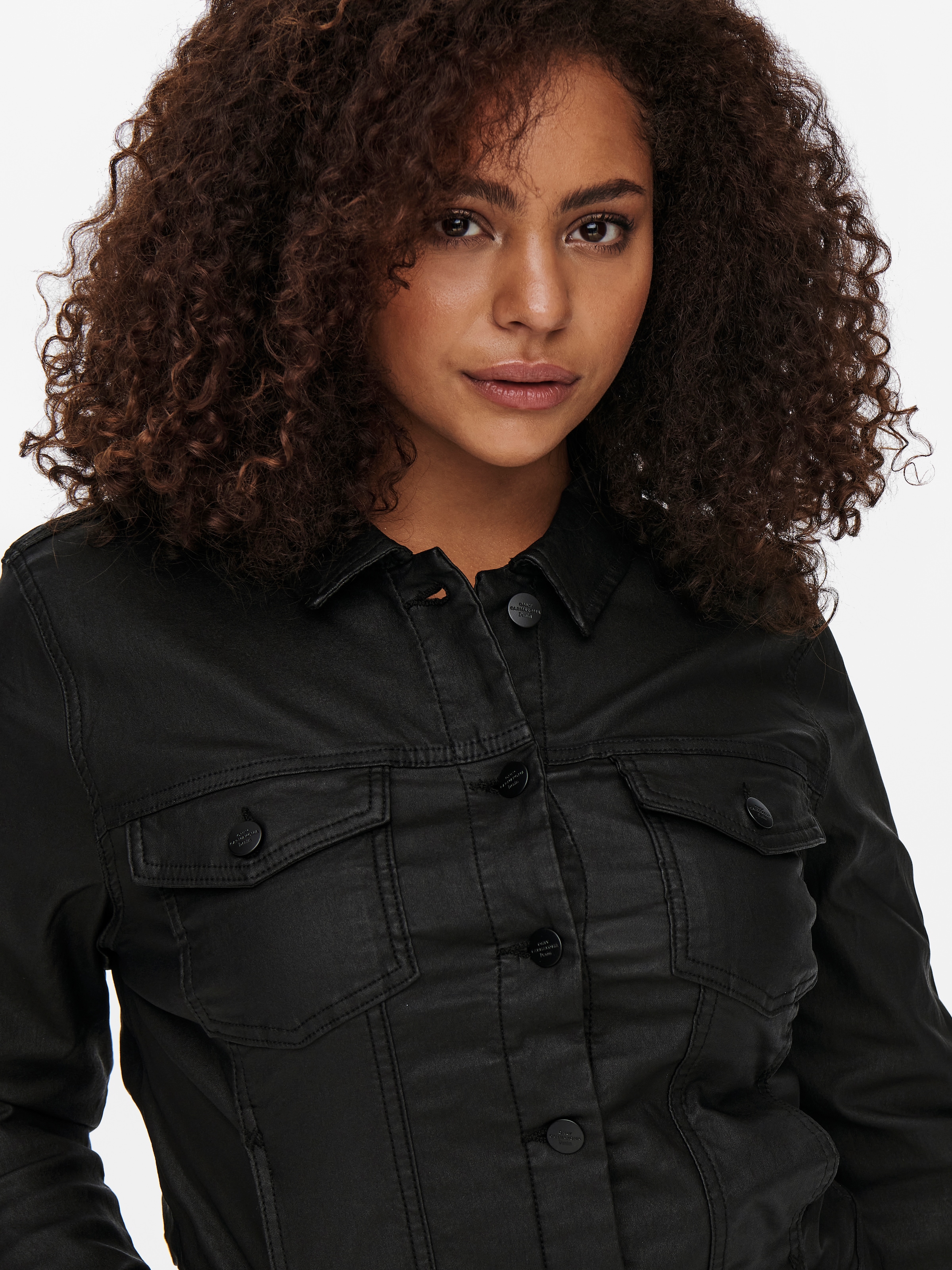 ONLY CARMAKOMA Lederimitatjacke »CARWESPA LIFE COATED DNM JACKET«