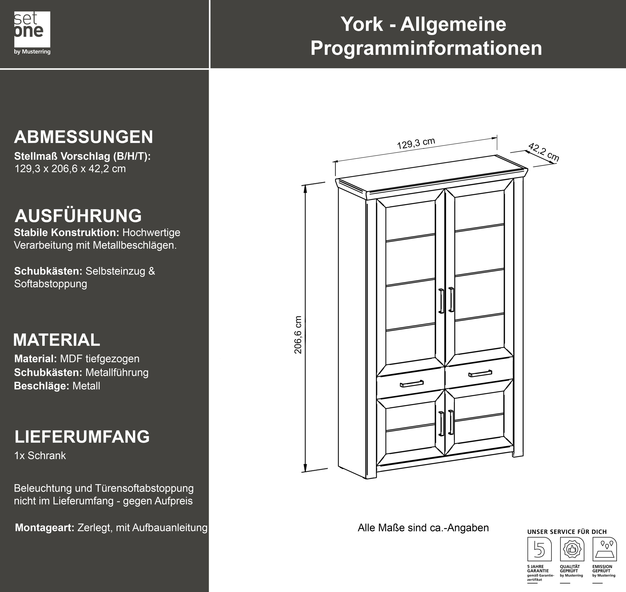 set one by Musterring Regalelement »York«, mit viel Stauraum, in 3 Farben erhältlich, Breite 129 cm