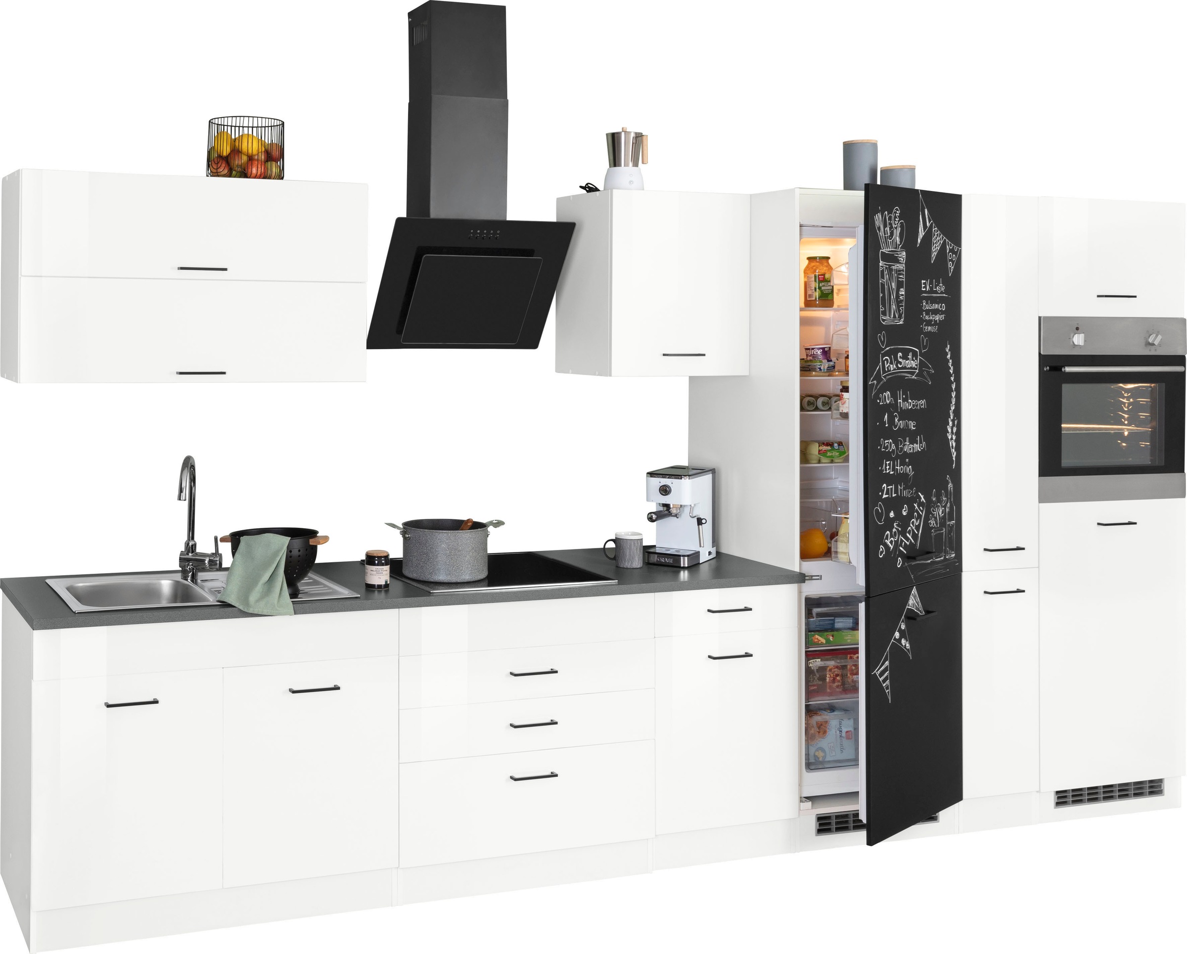 KOCHSTATION Küchenzeile »KS-Trier«, mit E-Geräten, Breite 380 cm