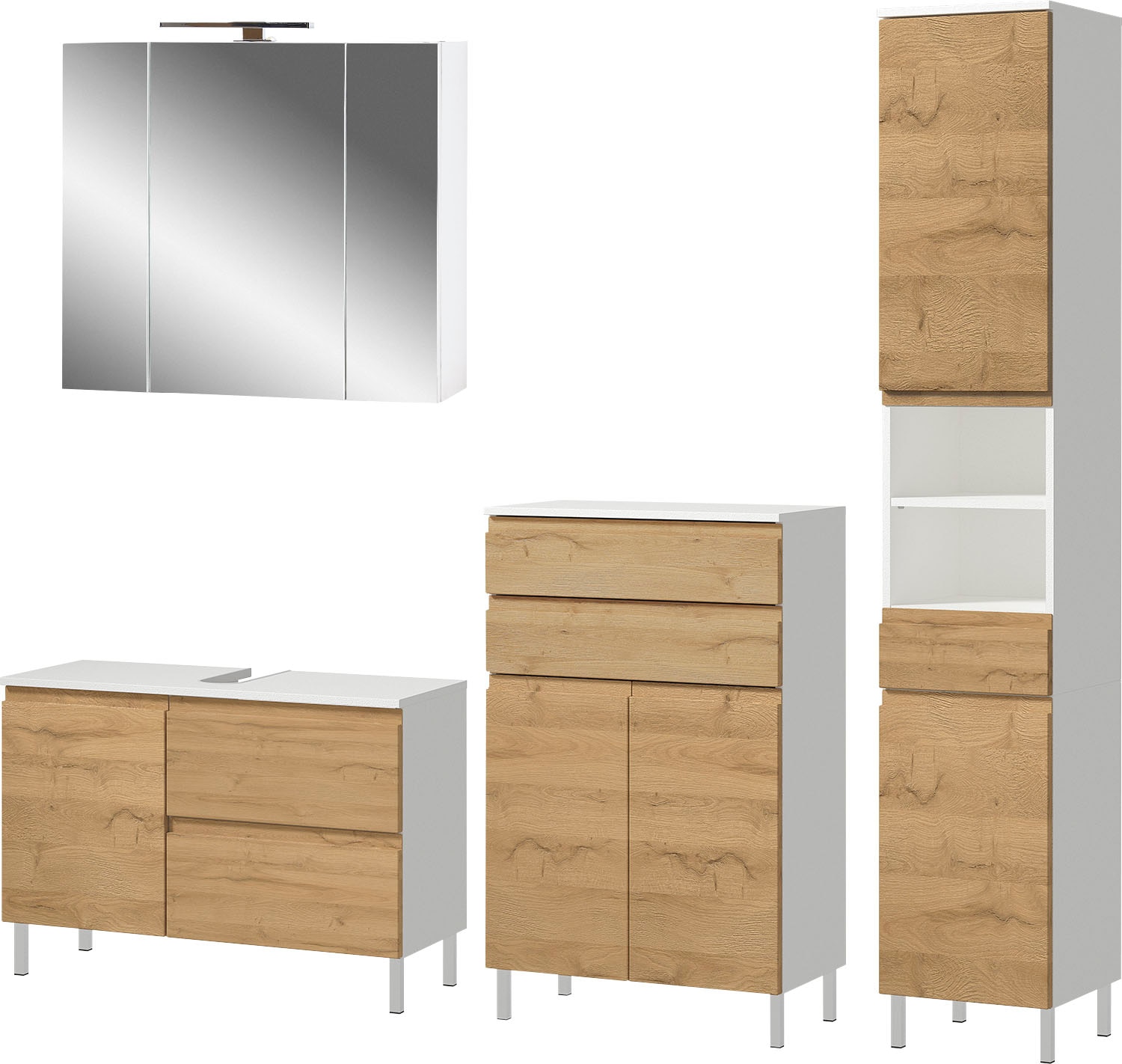 GERMANIA Badmöbel-Set »Torrance«, (4 St.), Unterschrank, Spiegelschrank mit günstig online kaufen