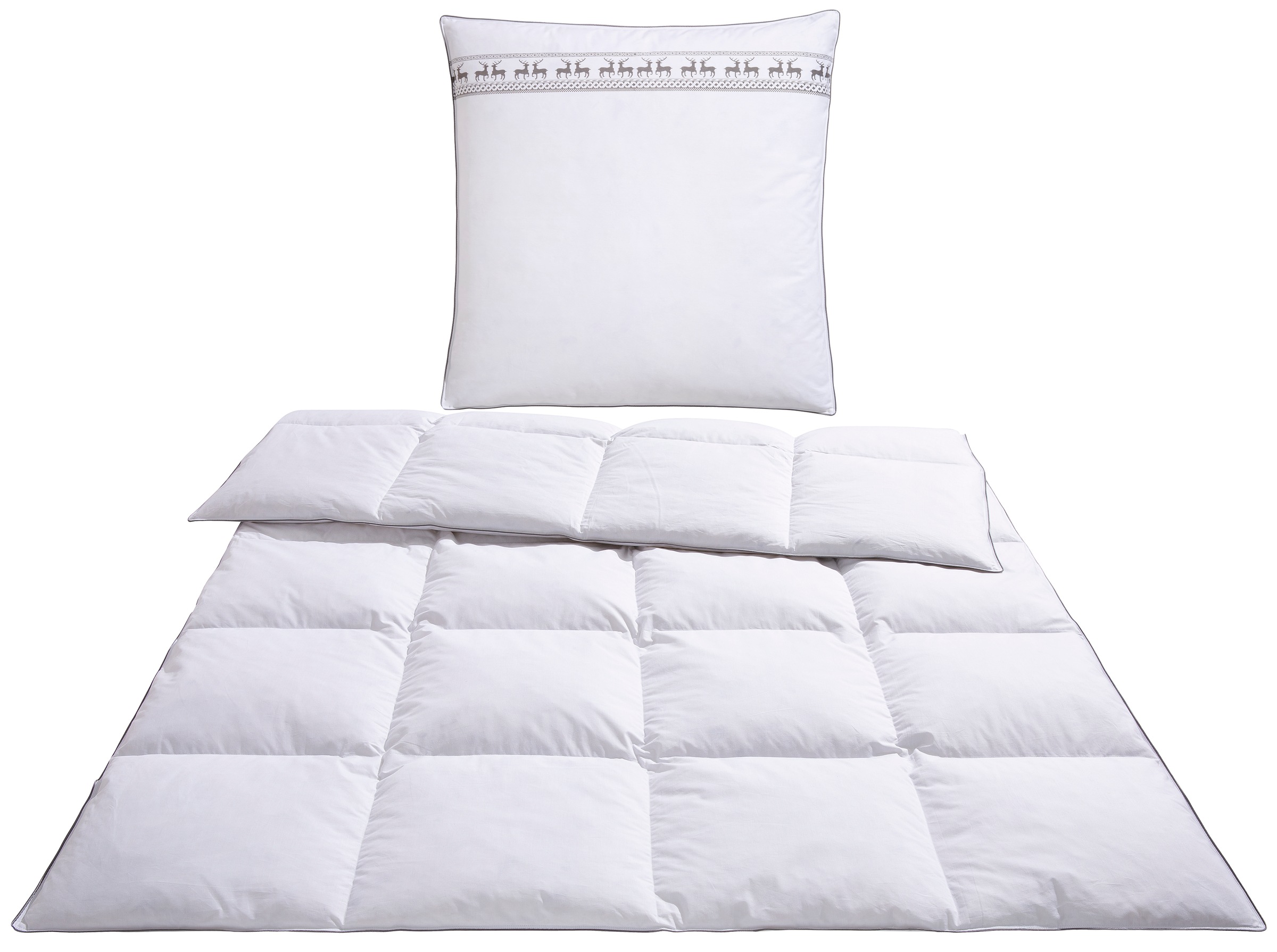 Älgdröm Federbettdecke + Kopfkissen »Forsakar, Bettdecke 135x200 cm, 155x220 cm, Sommer, Winter« 2-tlg., Set mit Kissen 80x80 cm, Made in Germany