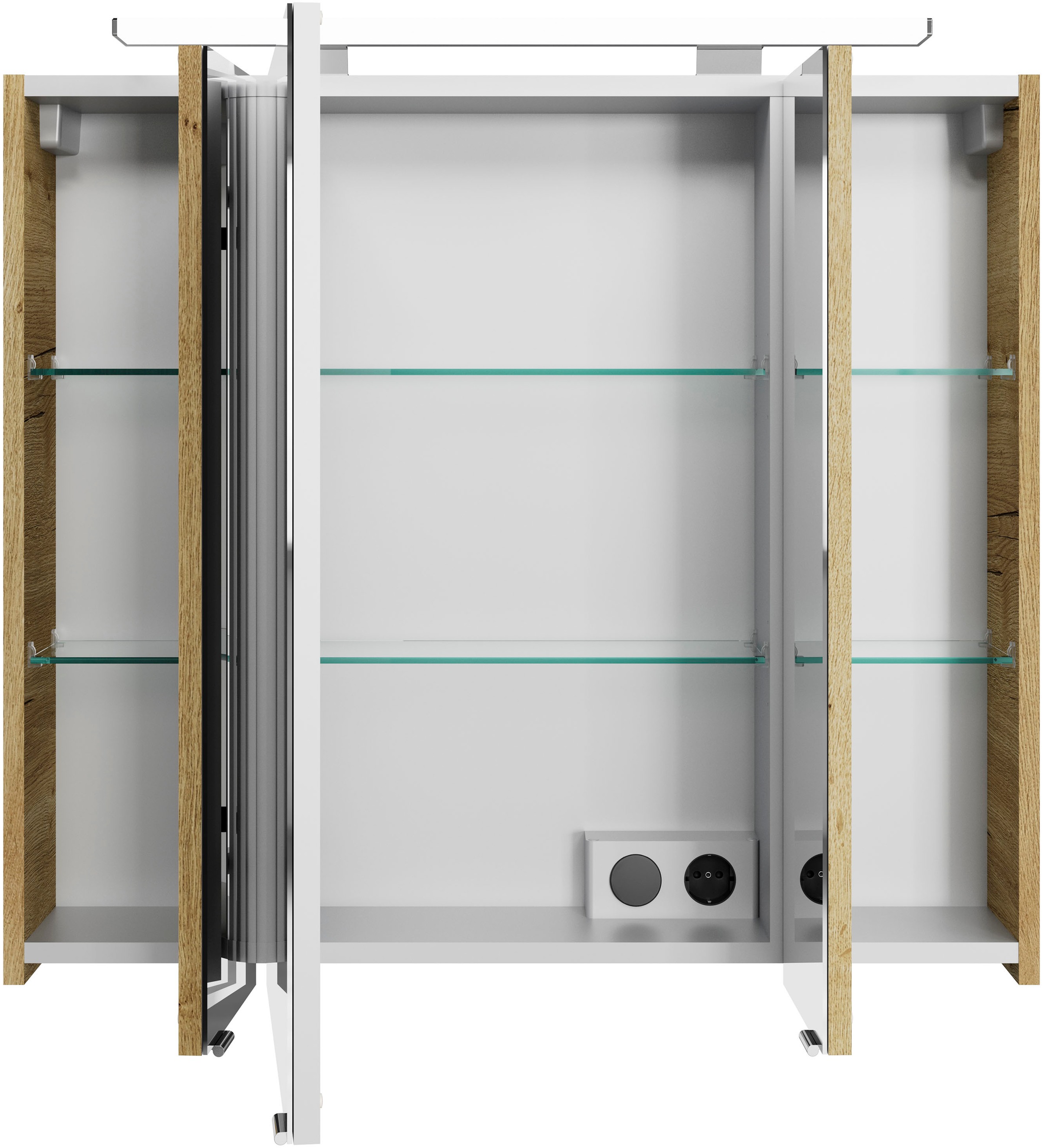 Saphir Badmöbel-Set »Serie 4010 5-teilig Keramik-Waschtisch mit LED-Spiegelschrank«, (Set), Bad Set mit Unterschrank, Hängeschrank, Midischrank, inkl. Türdämpfer