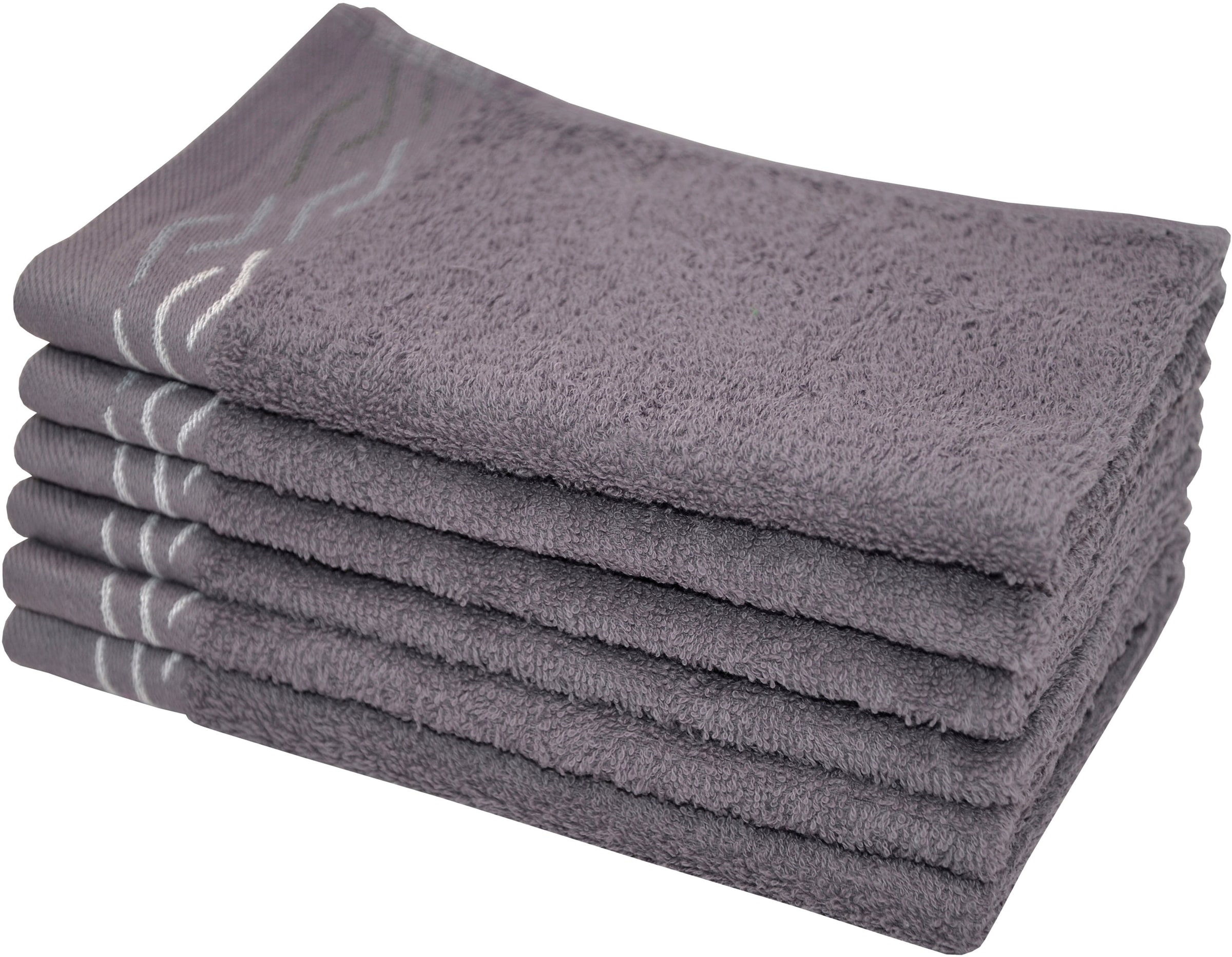 Dyckhoff Gästehandtücher »Wave«, (Set, 6 St.), mit Jacquard-Bordüre günstig online kaufen