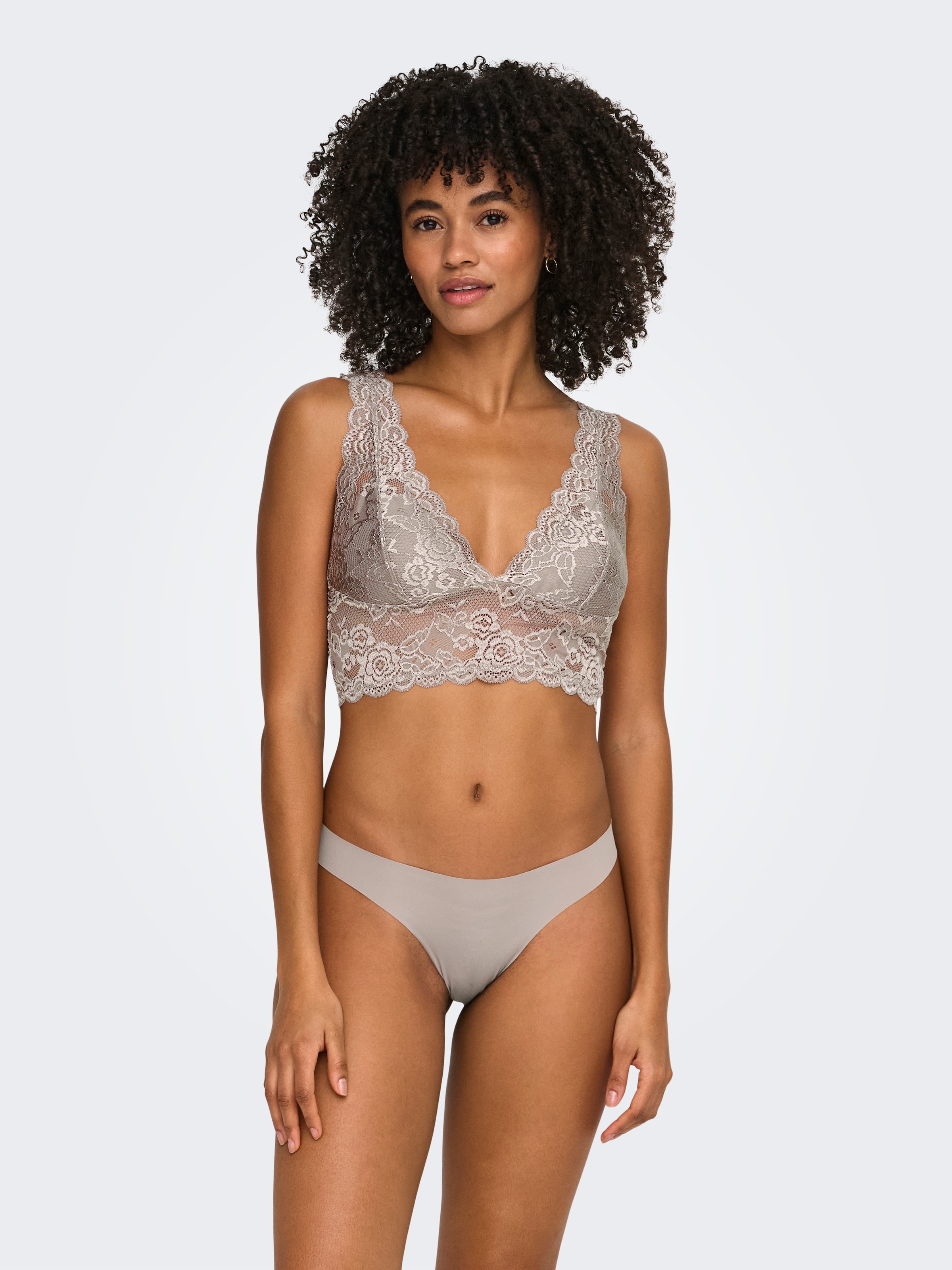 ONLY Spitzentop »ONLCHLOE – Spitzen-Bra mit gepolsterten Cups und Stretch« regular fit, feminin, Spitze, Kunstfaser, V-Ausschnitt