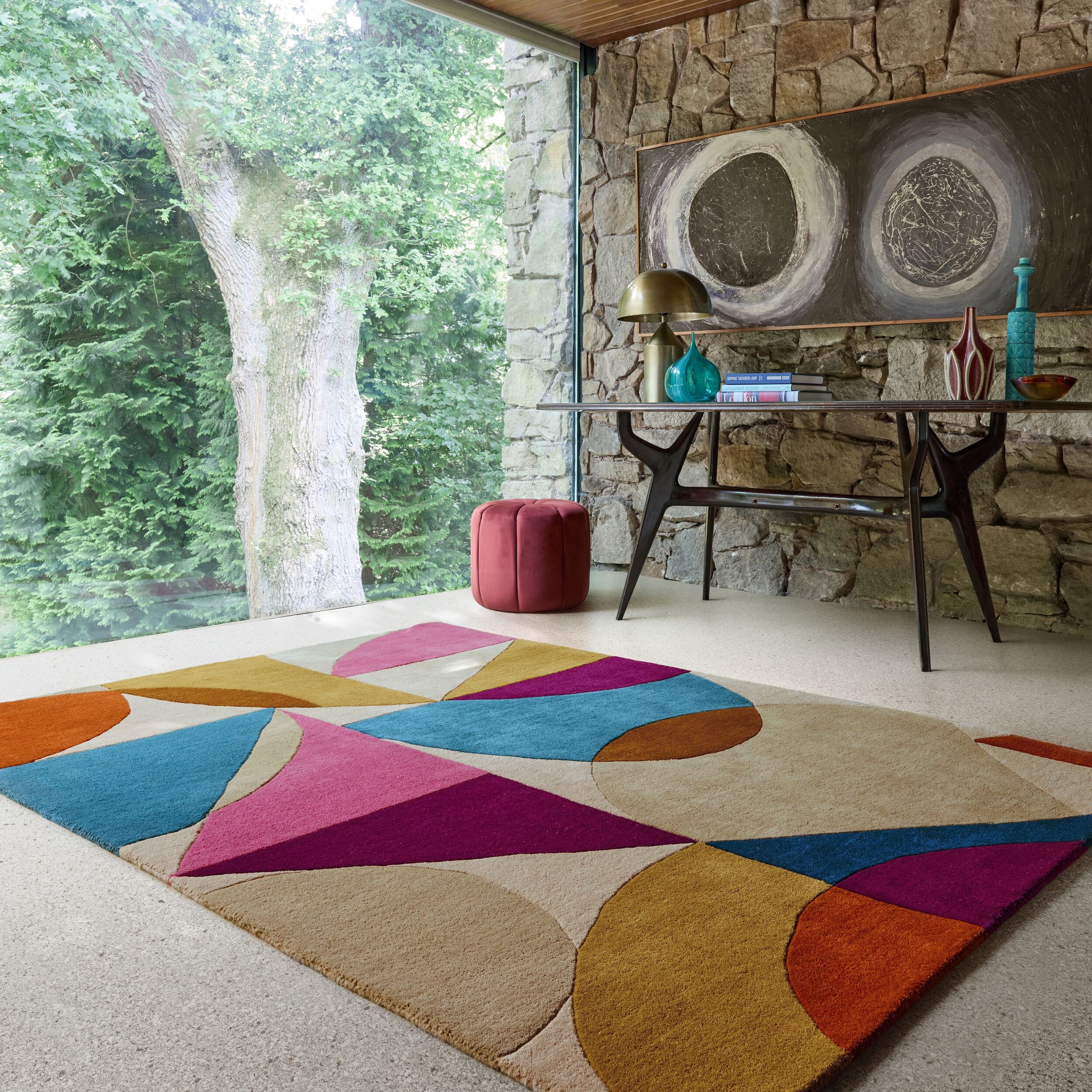 FLAIR RUGS Wollteppich »Oblix mehrfarbig«, rechteckig, 12 mm Höhe, mit geom günstig online kaufen