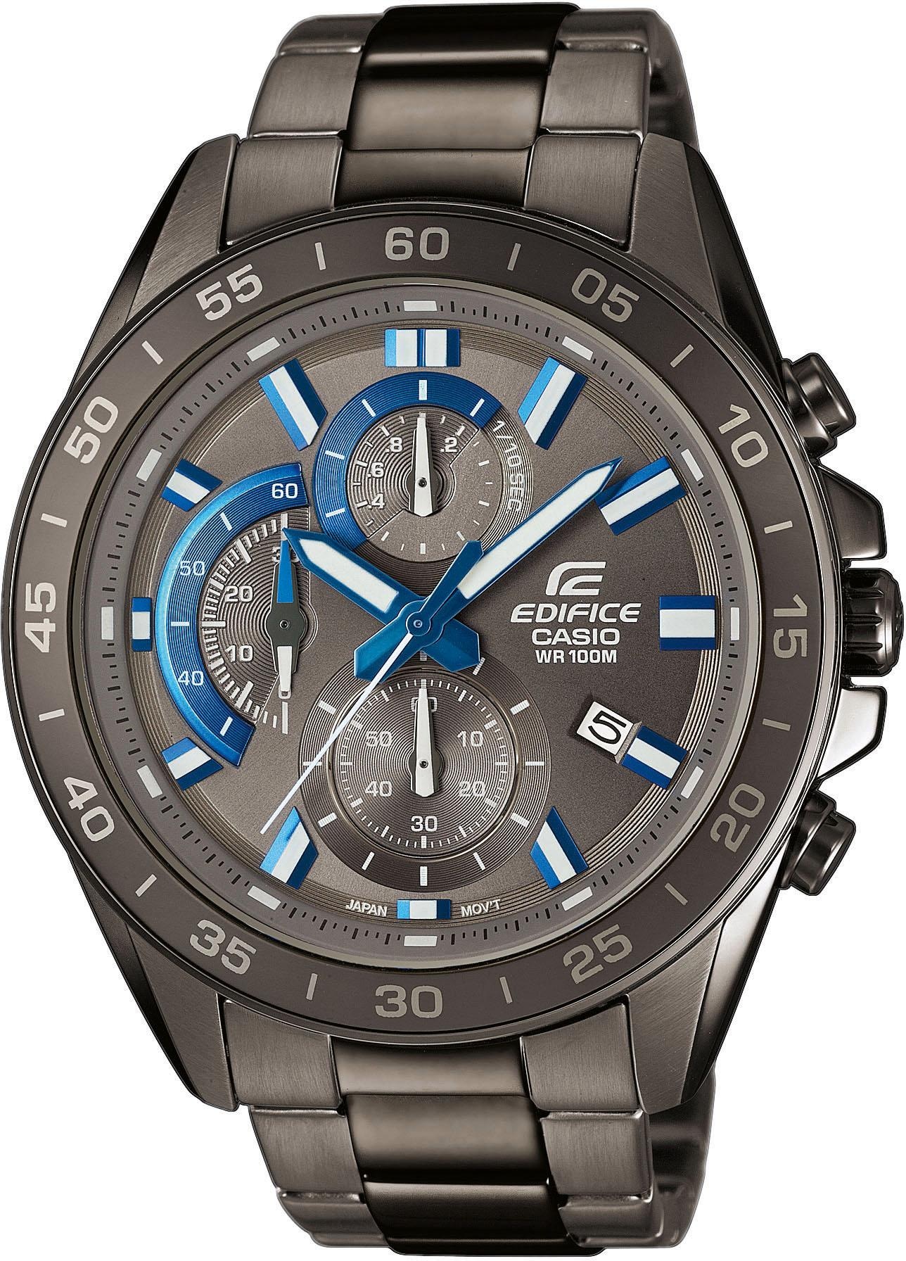 CASIO EDIFICE Chronograph, Quarzuhr, Armbanduhr,Herrenuhr, Edelstahlarmband,bis 10bar wasserdicht