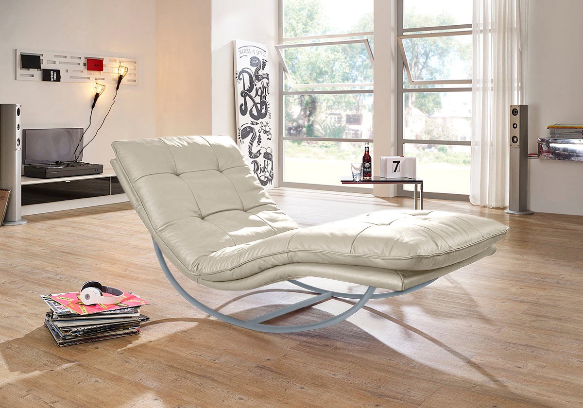 W.SCHILLIG Relaxliege »daily dreams«, in Waffelkissen-Optik, Schaukelgestell silber matt, in 2 Breiten