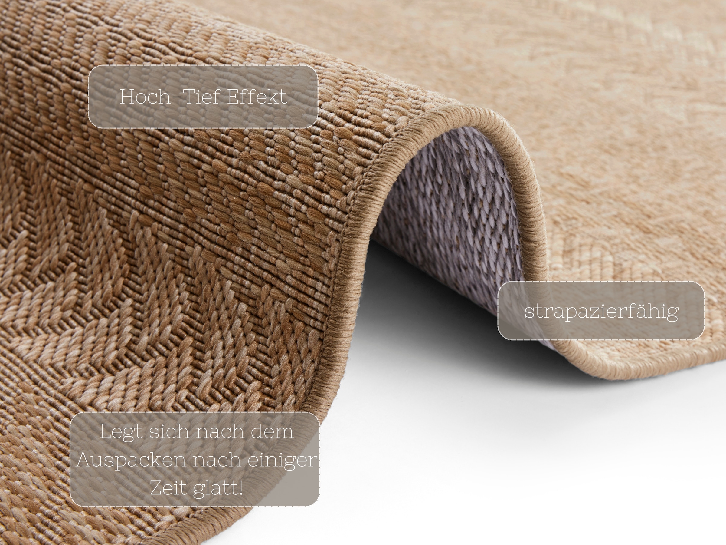 HANSE Home Teppich »Granado«, rechteckig, 6 mm Höhe, In- und Outdoor, Sisal Optik, Robust, Pflegeleicht, Flachgewebe