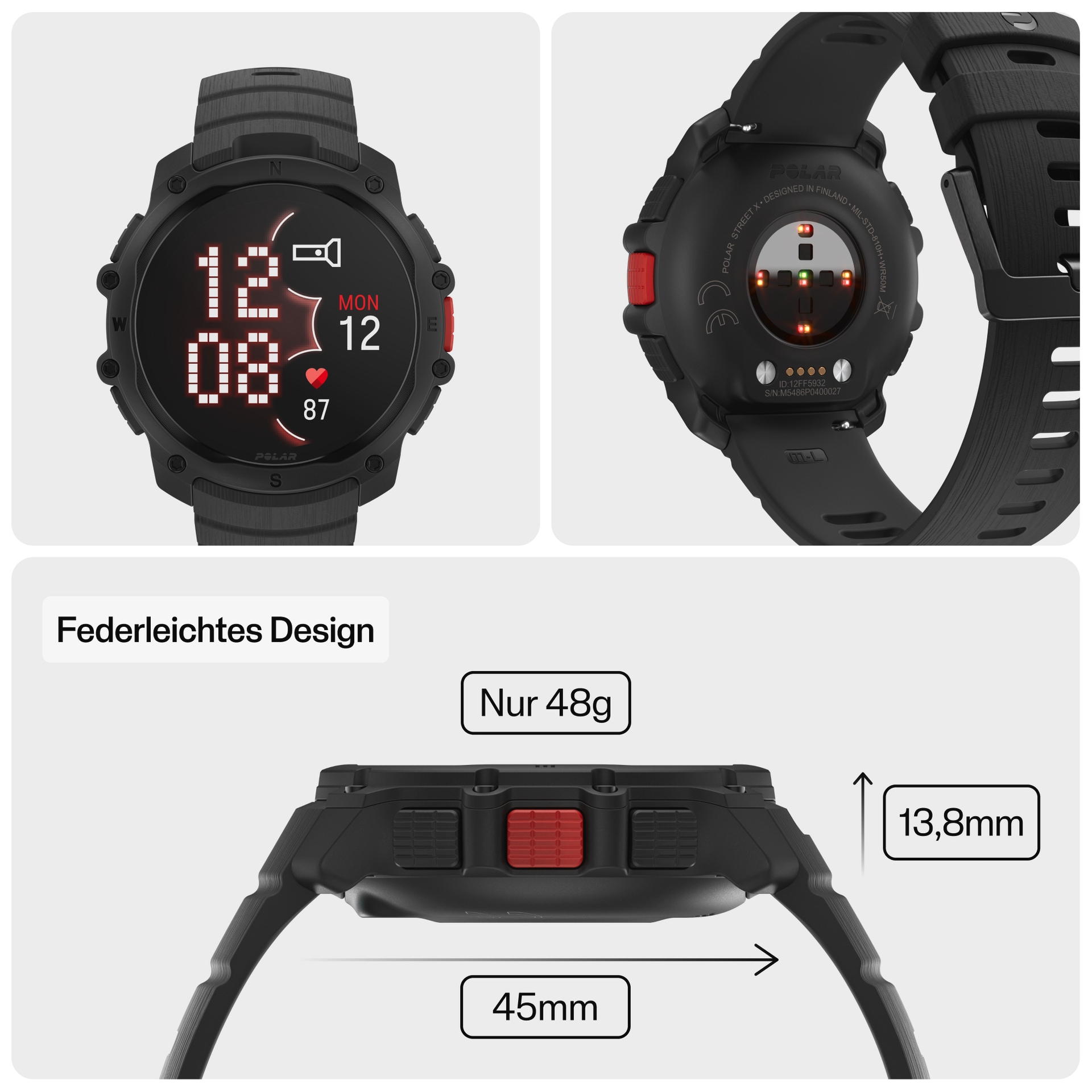 Polar Smartwatch »Street X«(/ 1,28 ″)