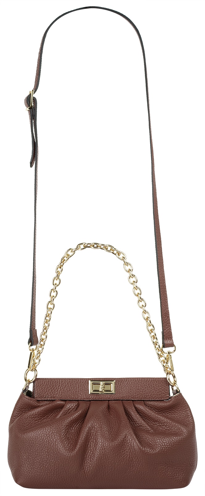 Cluty Umhängetasche, echt Leder, Made in Italy