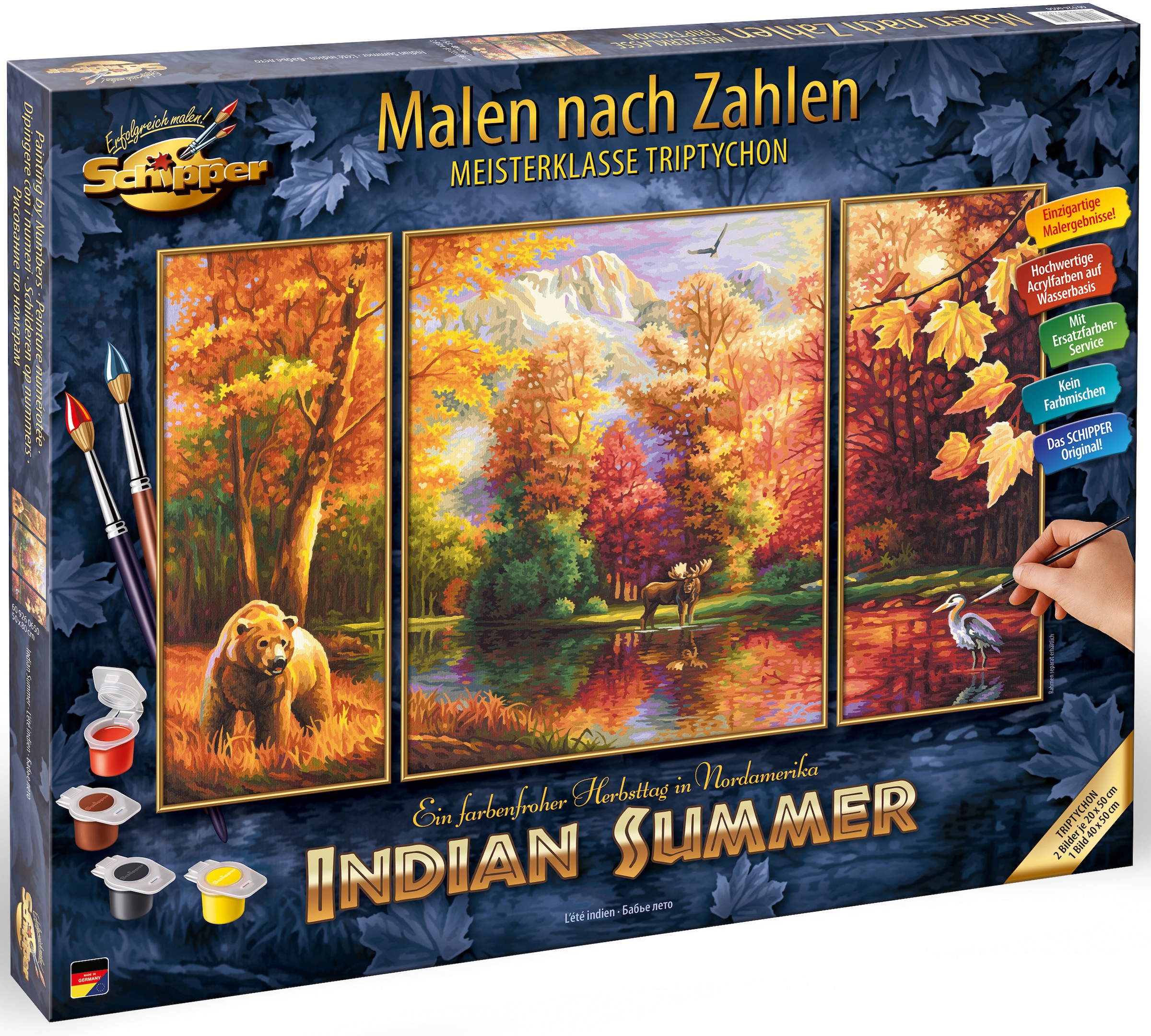 Schipper Malen nach Zahlen »Meisterklasse Triptychon - Indian Summer«, Made in Germany