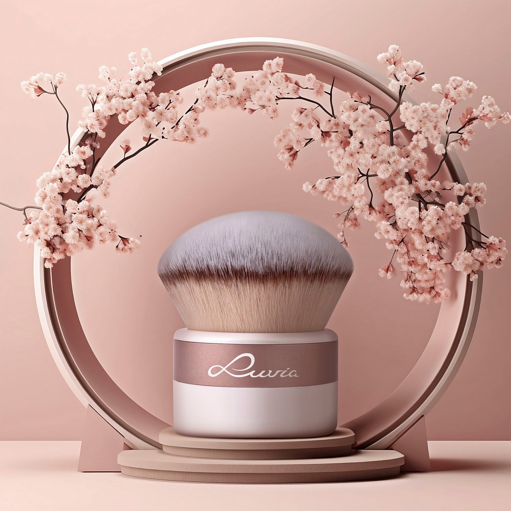 Luvia Cosmetics Kabuki-Pinsel, Puderpinsel aus Nurai-Pinselhaar, weiche und natürliche Übergänge.