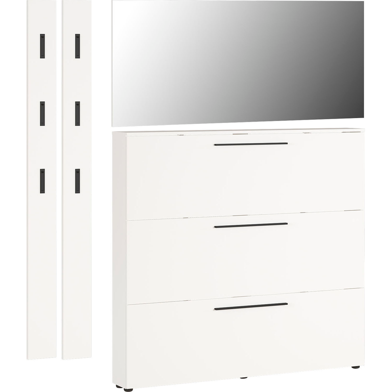 GERMANIA Garderoben-Set »GW-Utah« Set, 4 Stk. tlg. Weiß Schuhschrank, Spiegel, 2x Garderobenpaneel