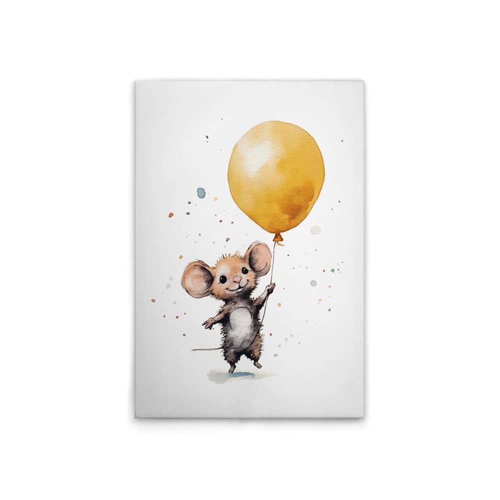 A.S. Création Leinwandbild »Cute Mouse Yellow - Wandbild Weiß Braun Keilrah günstig online kaufen