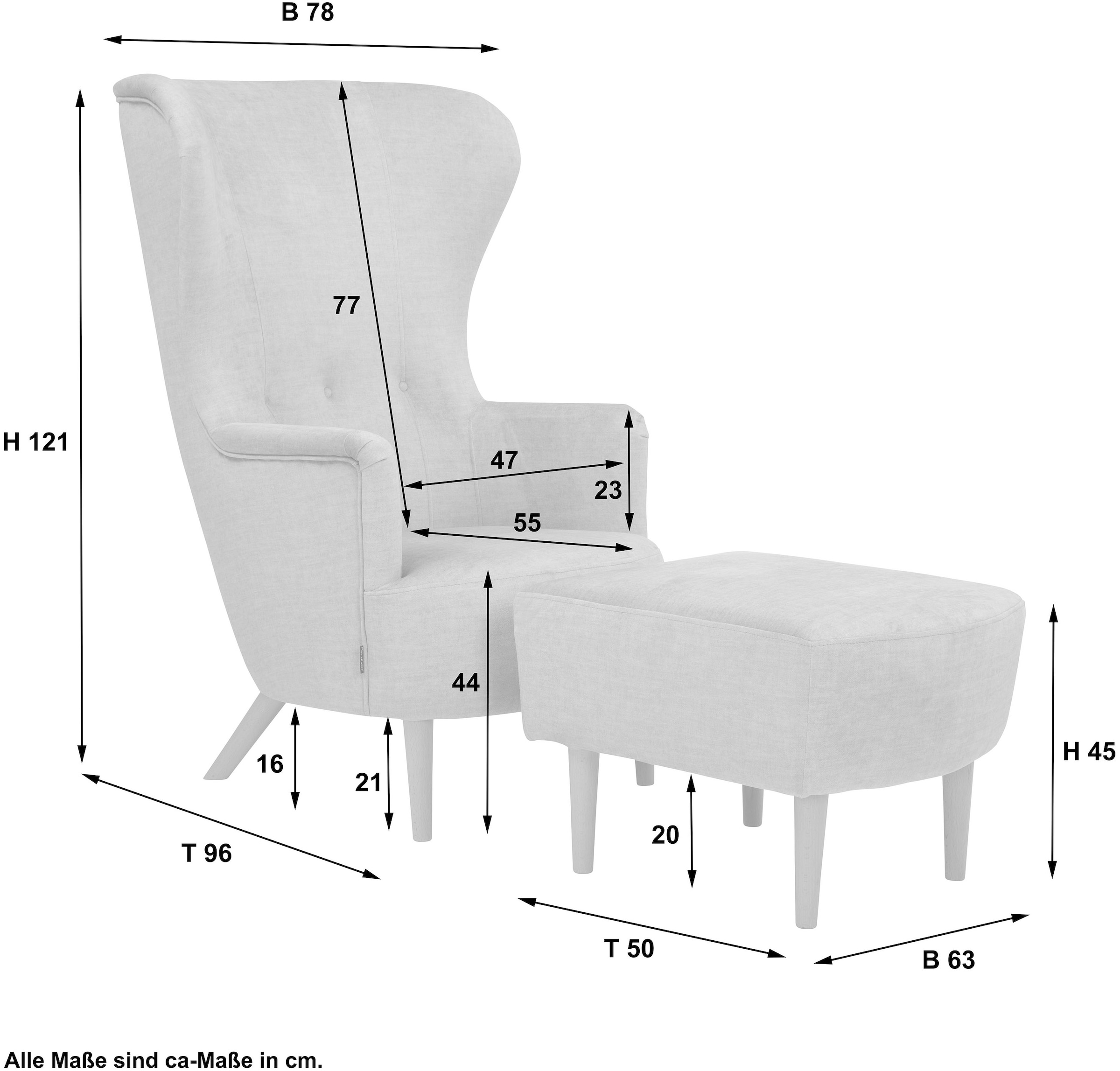 Max Winzer® Hocker »Liiana, hochwertiger, handgefertigter Polsterhocker«, aus weichem Samtvelours, hervorragender Sitzkomfort