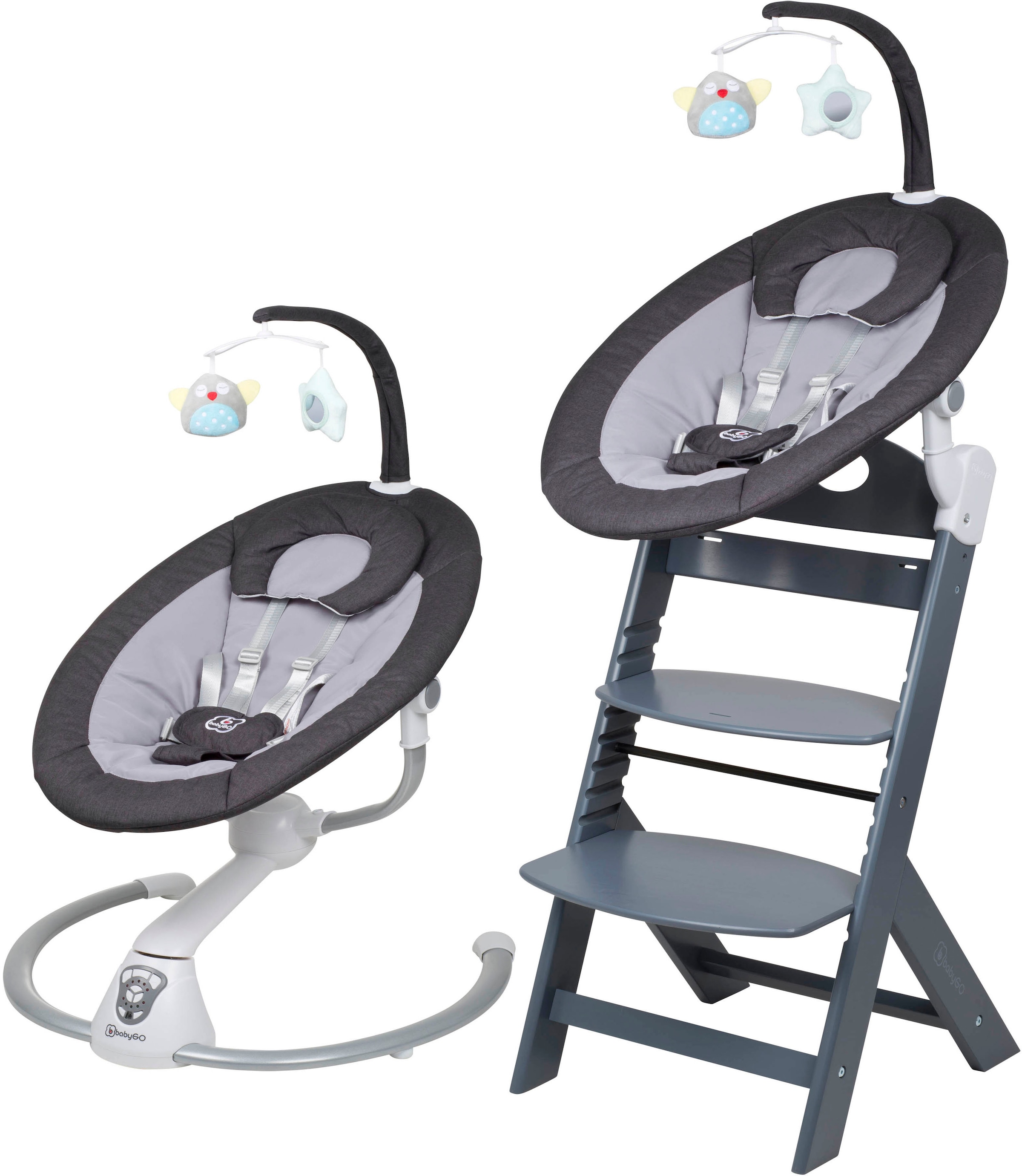 BabyGo Hochstuhl »Family Homey Set, grau/dunkelgrau«, mit elektrischer Baby günstig online kaufen