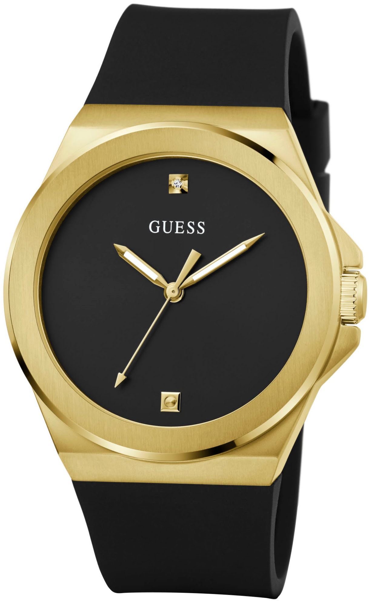 Guess Quarzuhr »VINYL«, Armbanduhr, Herrenuhr, Silikonarmband, Mineralglas, analog