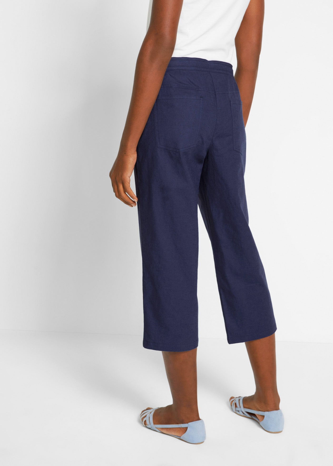 bonprix 3/4-Hose  aus Leinen und Baumwolle, weite 3/4-Passform