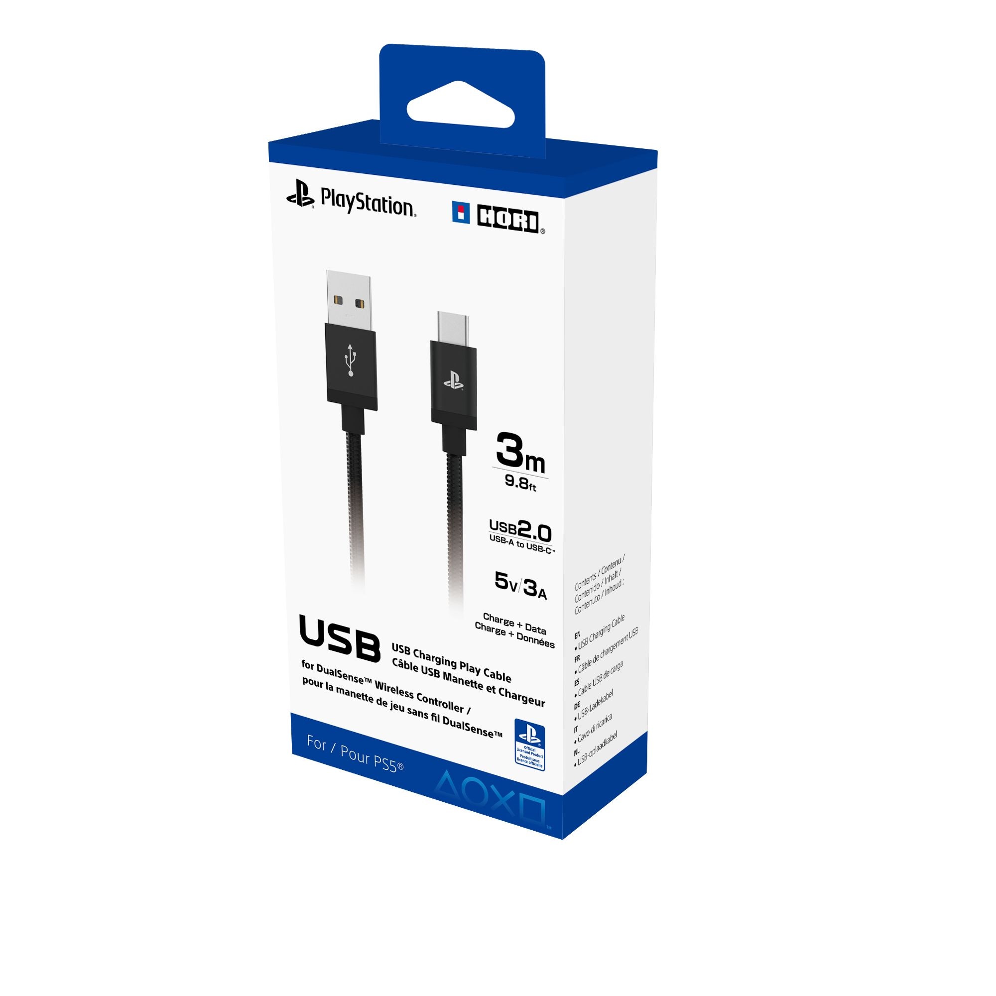 Hori USB-Kabel »Dual Sense Ladekabel für PS5 (3 Meter)«, USB-C, USB Typ A, 300 cm, Offiziell lizenziert von Sony