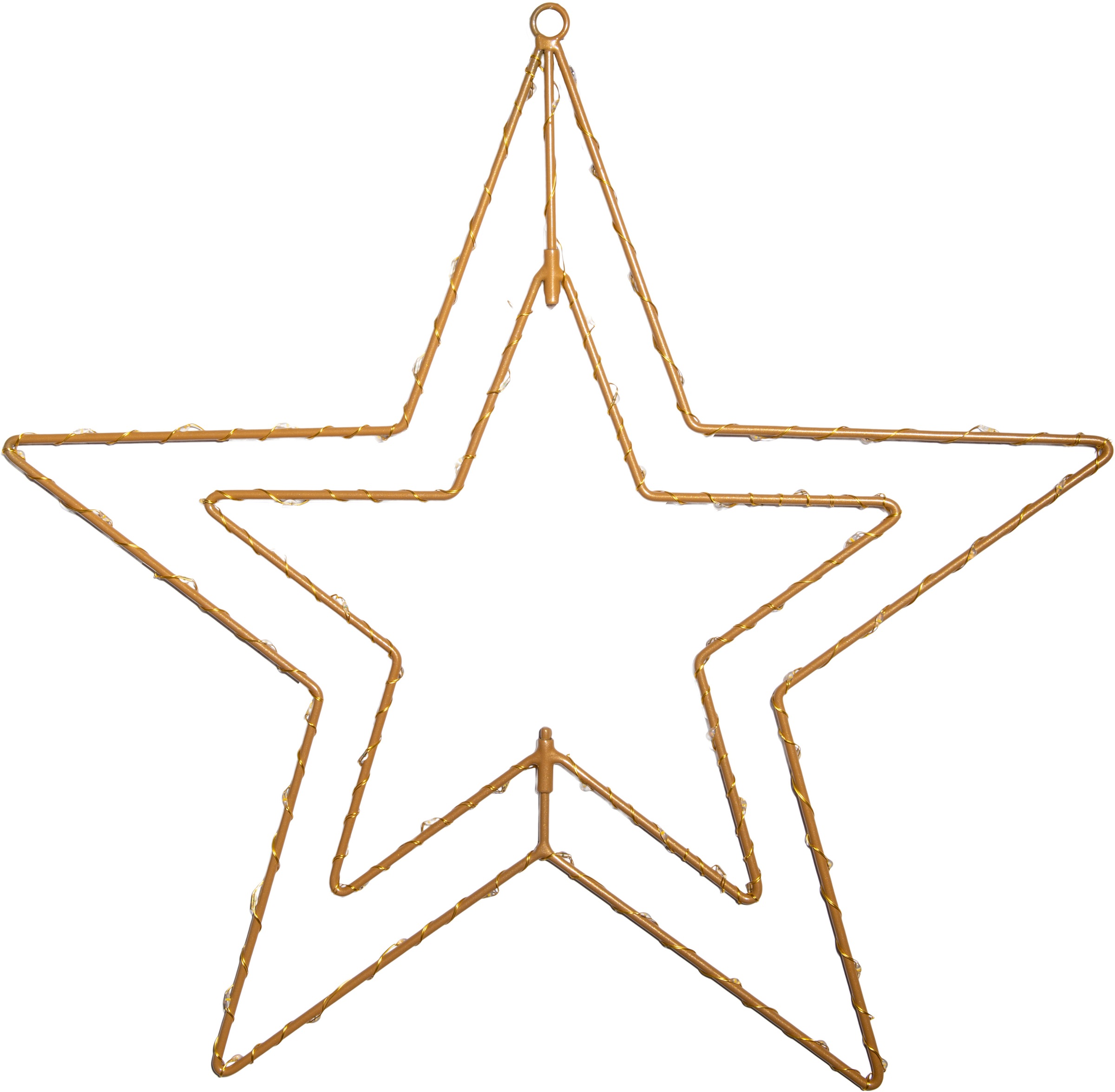 näve Dekolicht »Stern«, 1 flammig, golden mit Aufhängung Ã˜ 40cm Licht warmweiß 70 LED IP44