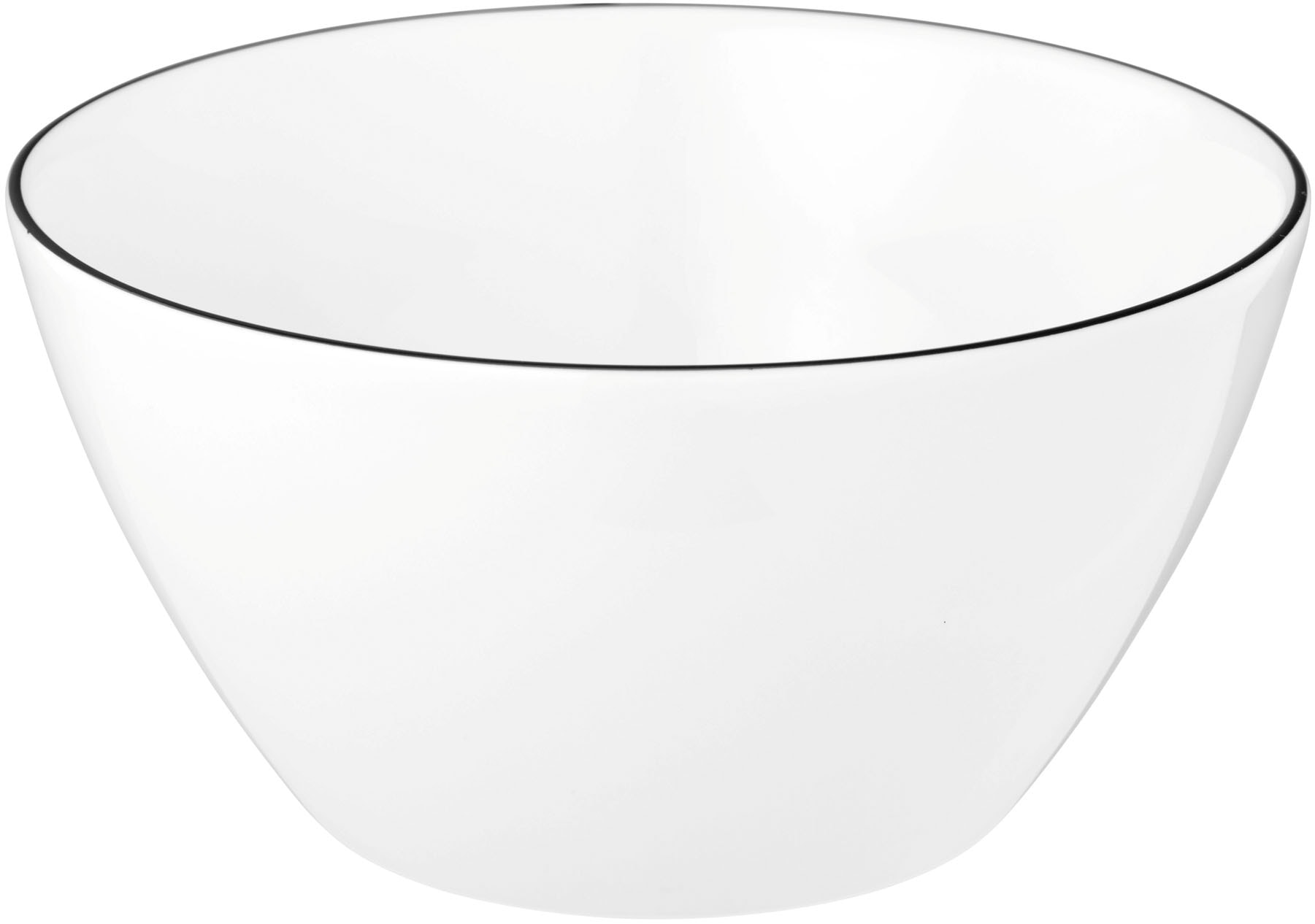 Seltmann Weiden Frühstücks-Geschirrset »Geschirr-Set, 18 Teile, Lido Black Line, rund«, (Set, 18 tlg., 6x Becher Tambel 0,35 l, 6x Frühstücksteller, 6x Müslischale), Becher, Teller, Schalen, 18 Teile, 6 Personen, Made in Germany