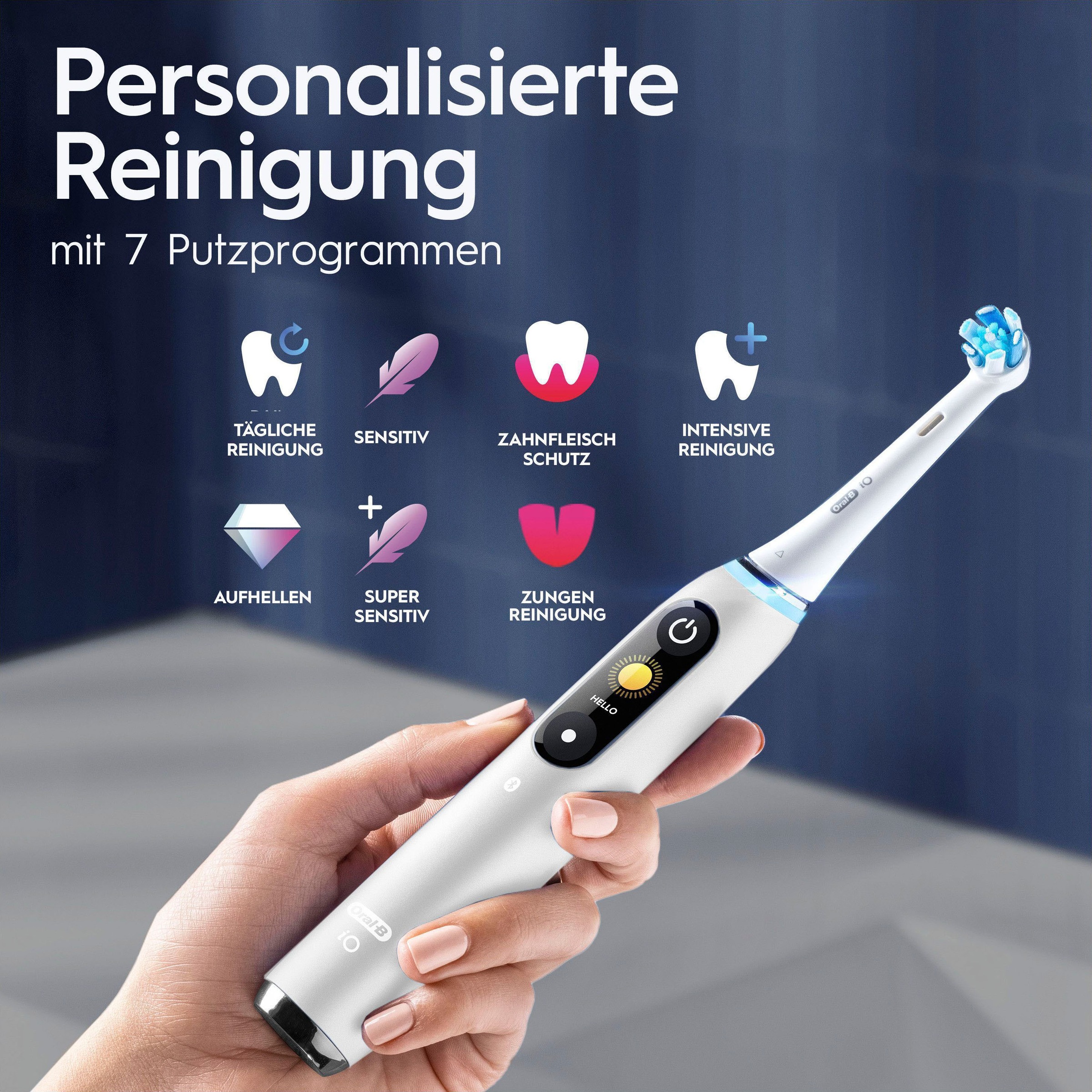 Elektrische online & Putzmodi, Oral-B »iO Farbdisplay 2 Lade-Reiseetui Magnet-Technologie, 7 mit Zahnbürste Aufsteckbürsten, St. kaufen 9«,