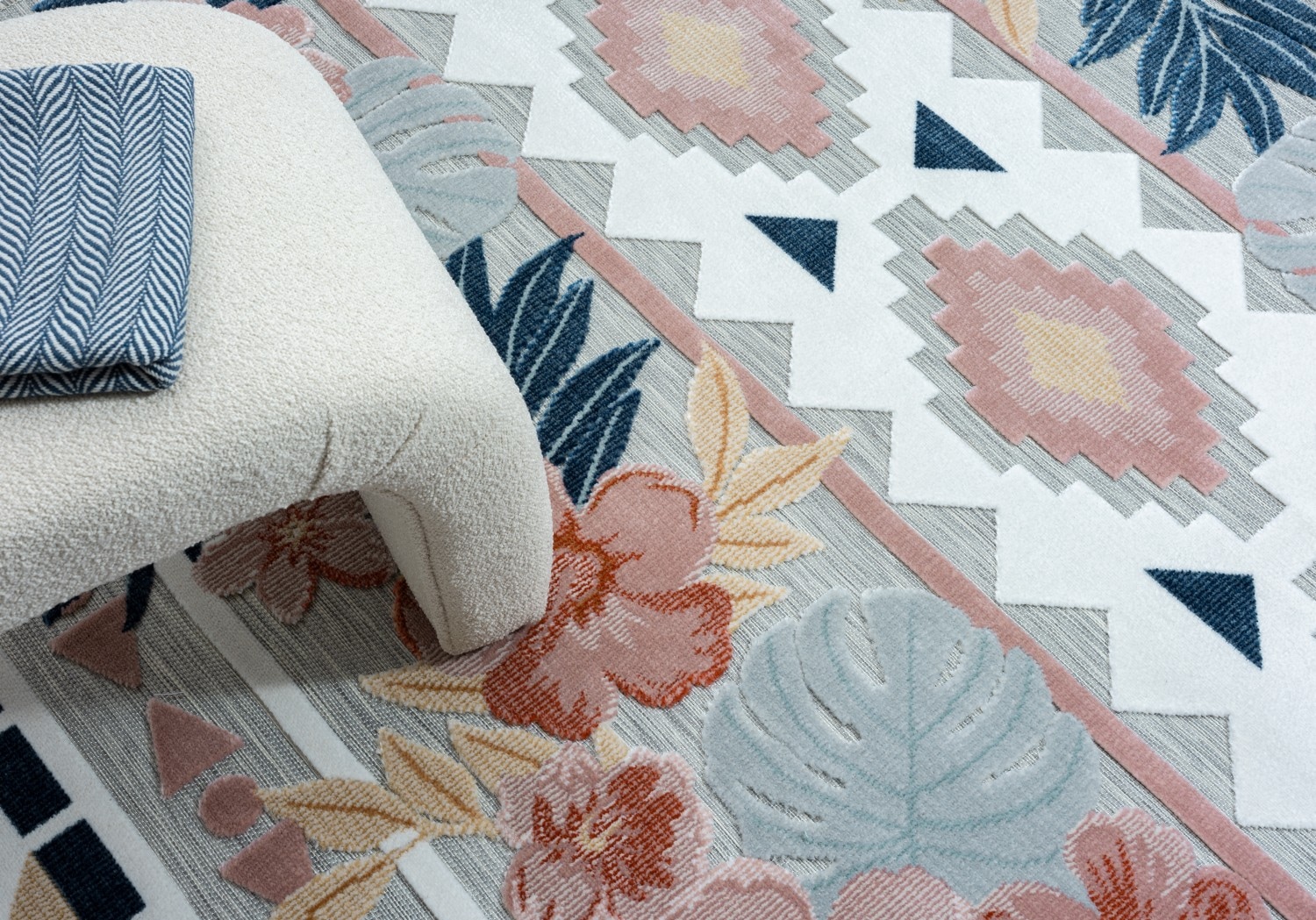 Myflair Möbel & Accessoires Teppich »Lotus Lagerräumung«, rechteckig, 8 mm Höhe, florales Design, Blumen Motiv, Outdoor geeignet, Balkon, Terrasse