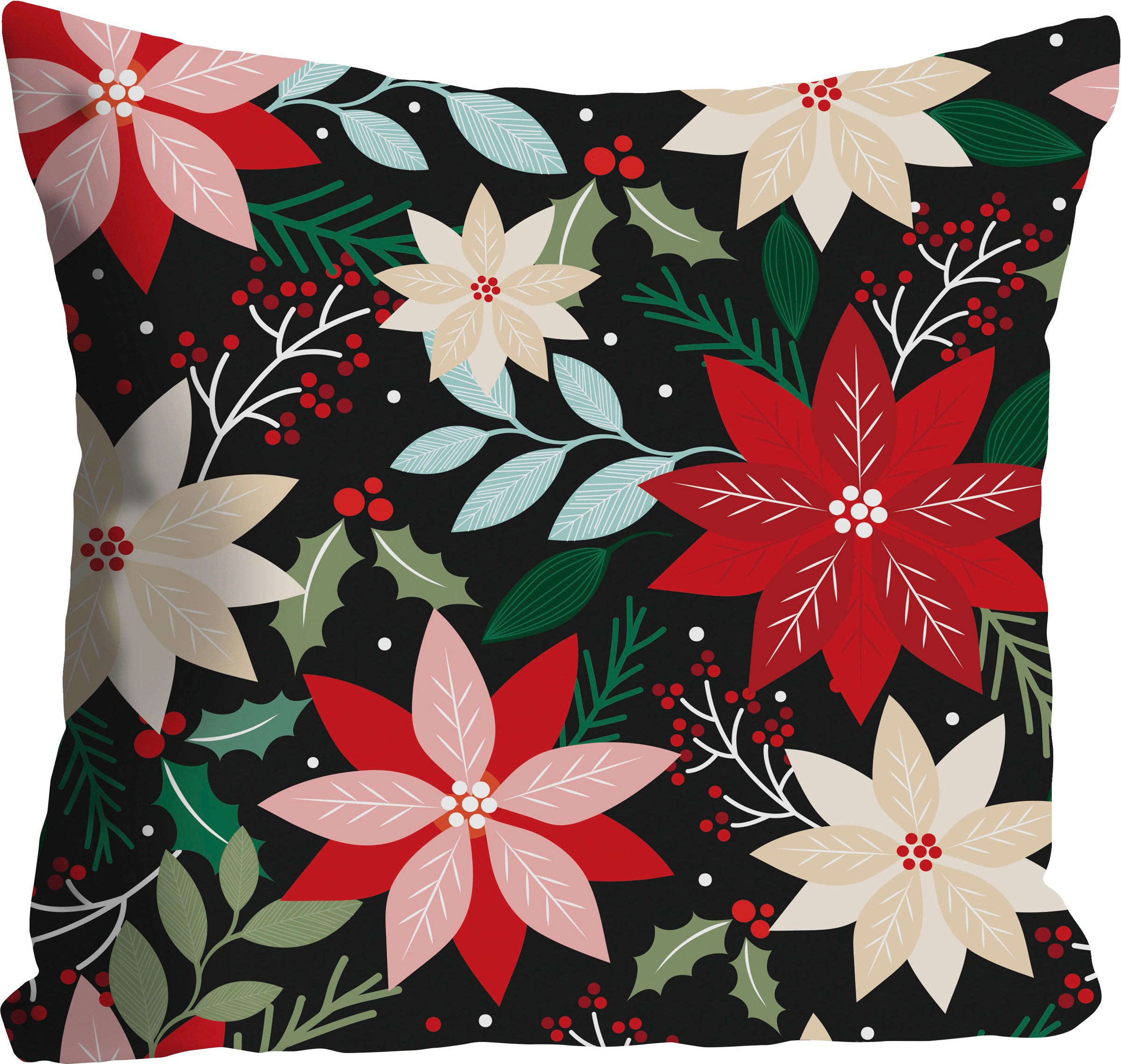 queence Dekokissen »Weihnachtsstern«, Kissenhülle,Bunte Blüten,Floral,Farbe günstig online kaufen