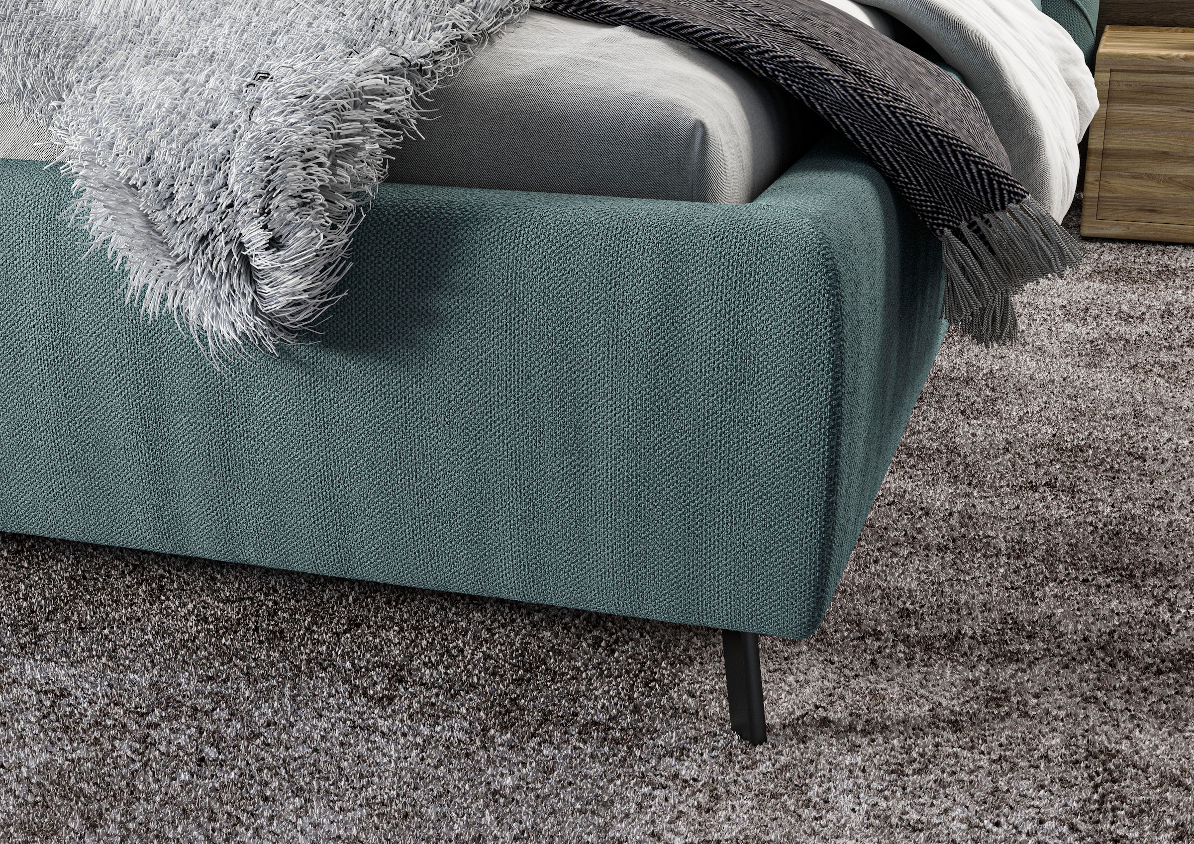 Leonique Polsterbett »Maxime, in 4 Breiten bis 200cm, auch in Leder« Kopfteilhöhe 143 cm, belastbar bis 280 kg, auch in Überlänge 220cm