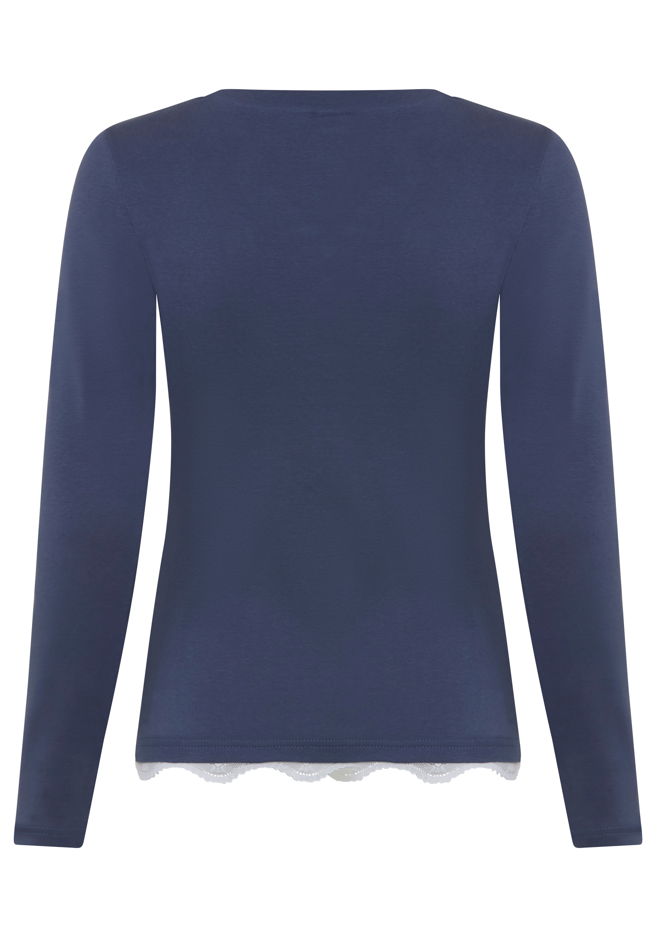 KangaROOS 2-in-1-Langarmshirt mit herzförmigem Ausschnitt, schmale Passform, hüftlange Schnittform