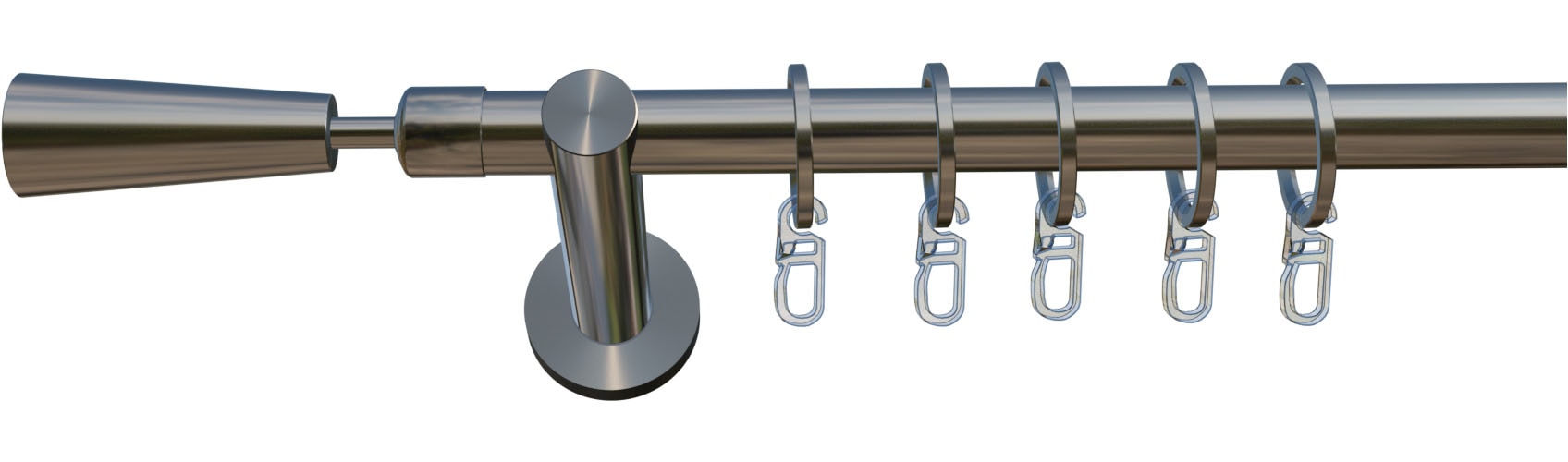 indeko Gardinenstange »Genf« Ø 16 mm 1 läufig-läufig Fixmaß Komplett-Set inkl. Ringen und Montagematerial