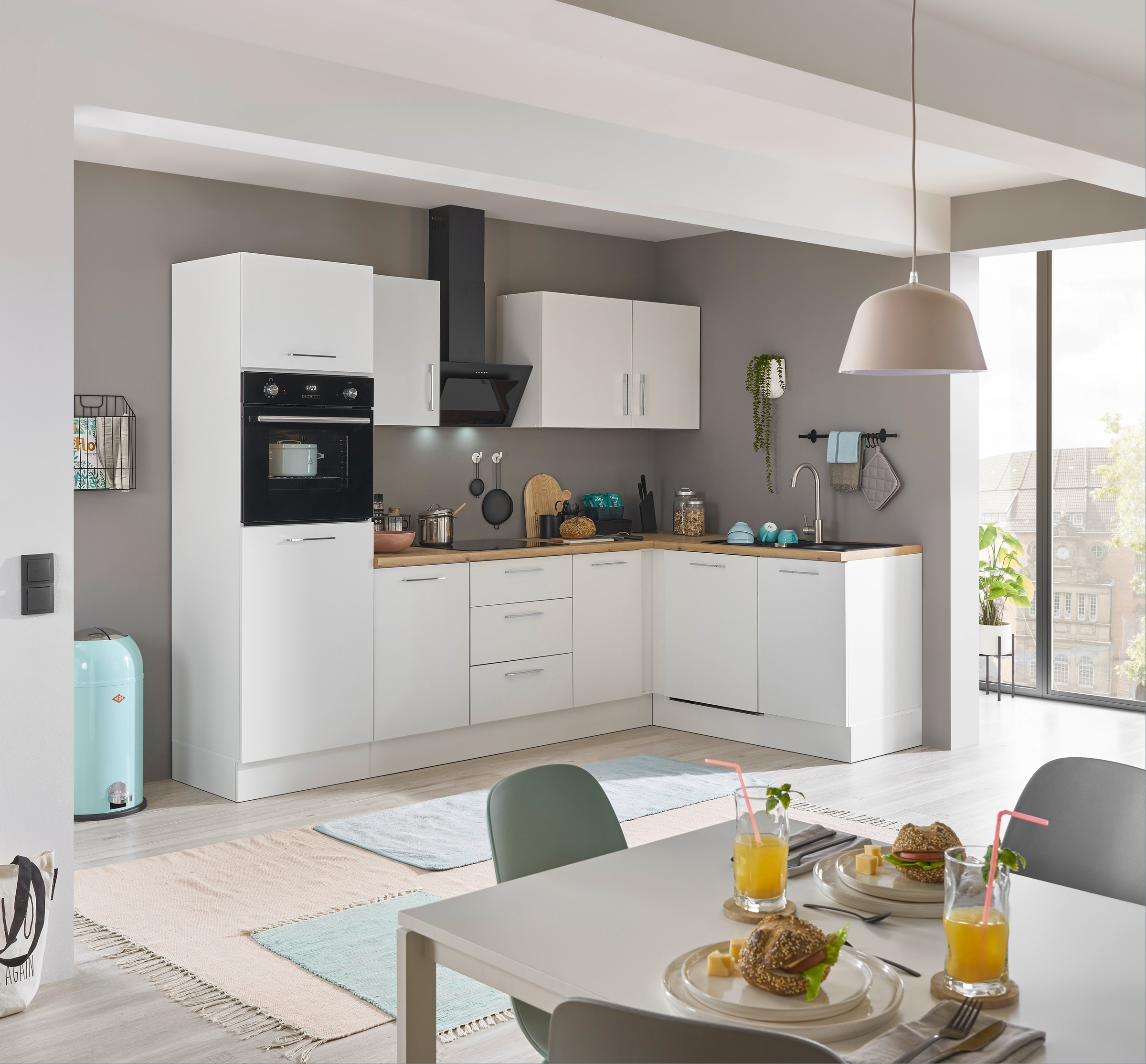 BASIC by Balculina Winkelküche »Turin«, Stellbreite 280x175 cm, wahlweise mit E-Geräten