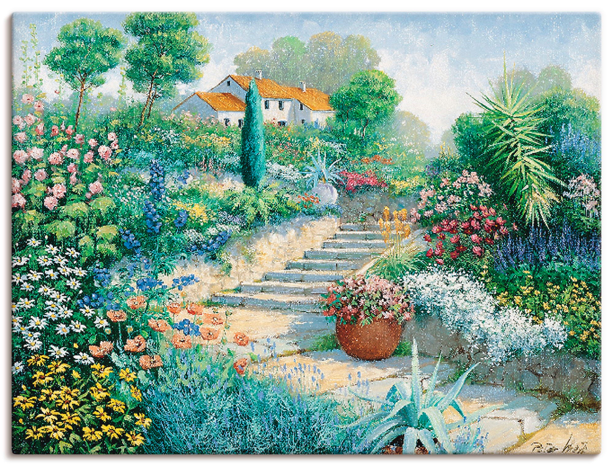 Artland Leinwandbild »Überall Blumen«, Garten, (1 St.), auf Keilrahmen gespannt