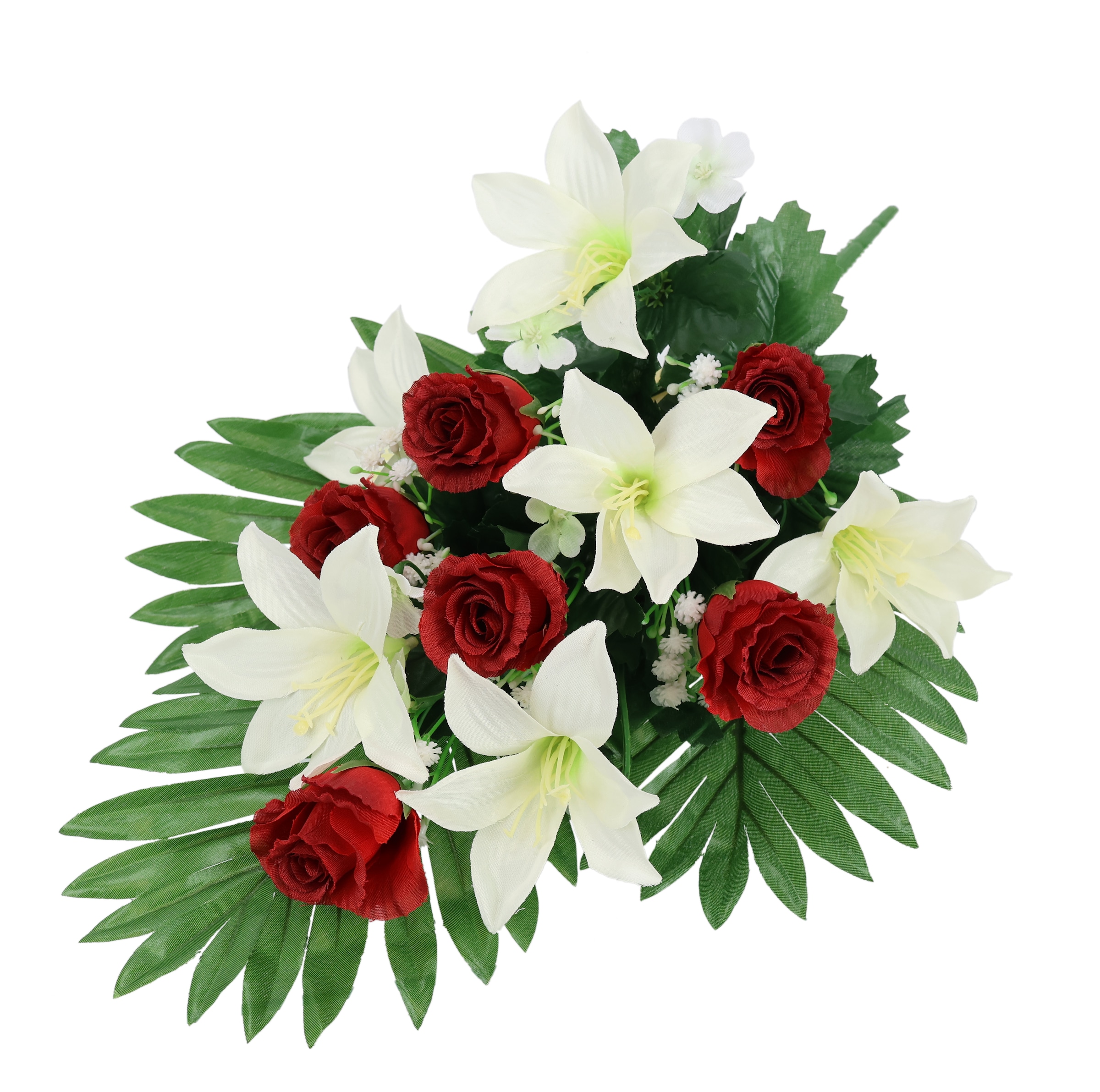 I.GE.A. Kunstblume »Aufleger Rosen/Lilien«, Bouquet Strauß Blume Tischdeko Deko Grabdeko Grableger Grabschmuck
