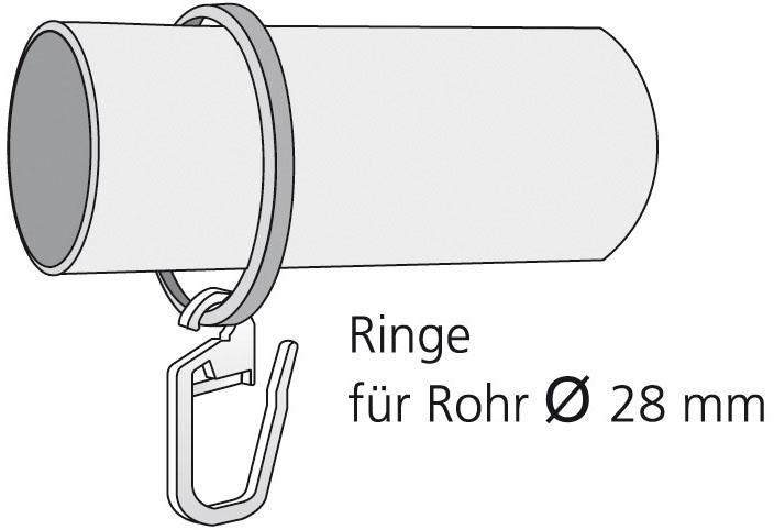 Gardinenstangen 10 auf für mit (Packung, Raten 28 St., Faltenlegehaken), Ø Liedeco Gardinenring, mm kaufen