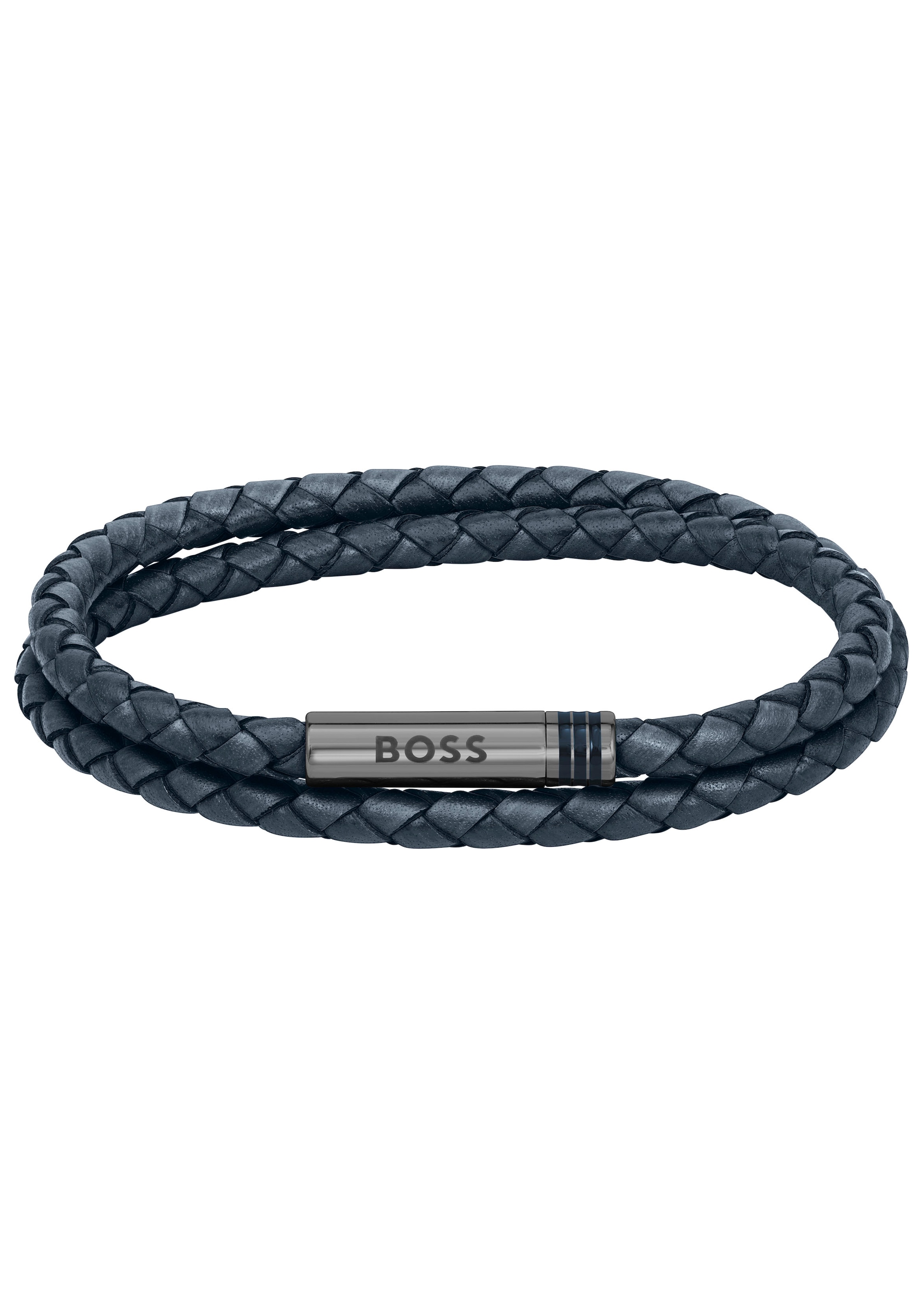 BOSS Armband »Schmuck Edelstahl Lederarmband Wickelarmband ARES«