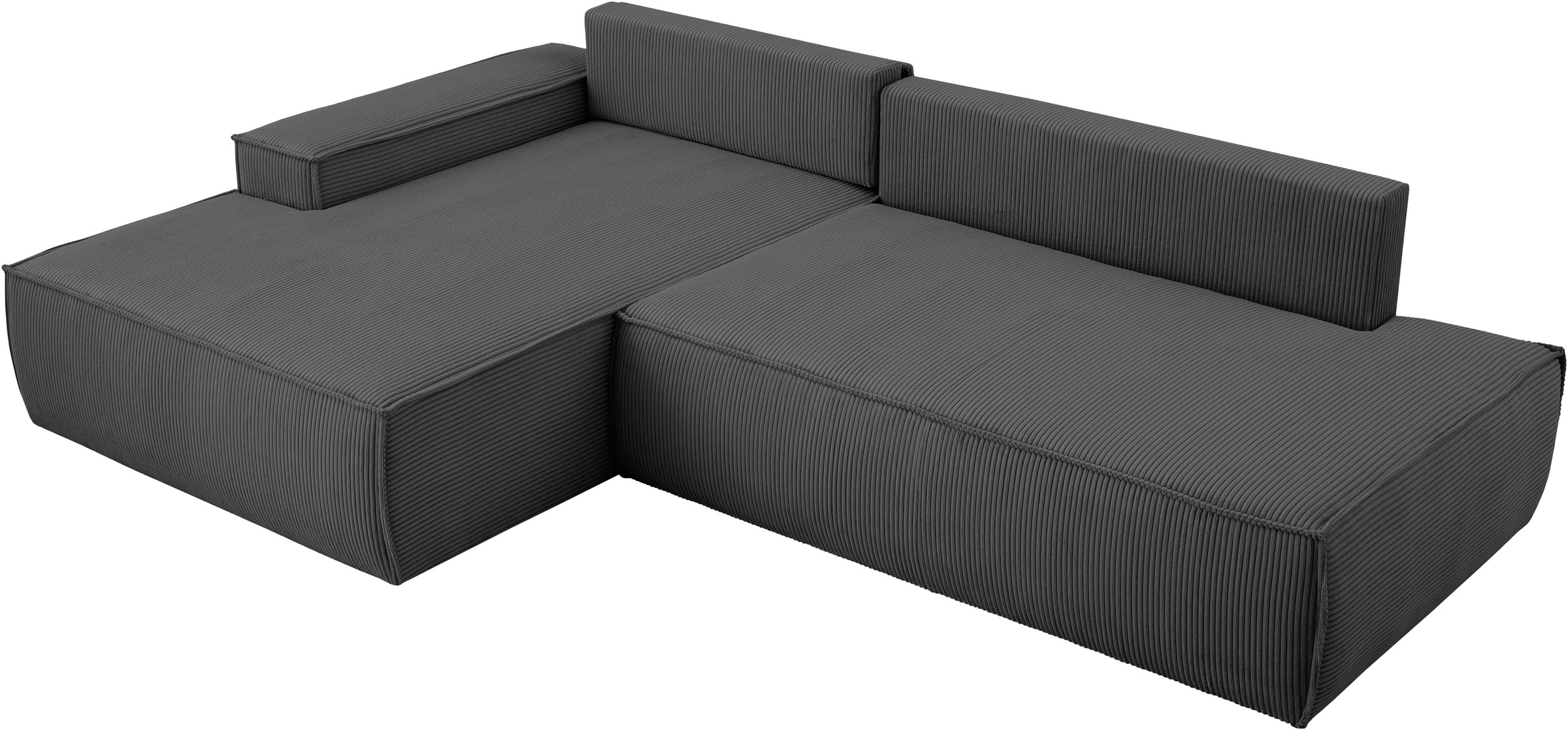 Home affaire Ecksofa »SHERWOOD, Schlafsofa in L-Form offen (275cm), Cord, Leinenoptik«, Schlaffunktion und Bettkasten, Kedernaht, hoher Sitz- & Liegekomfort
