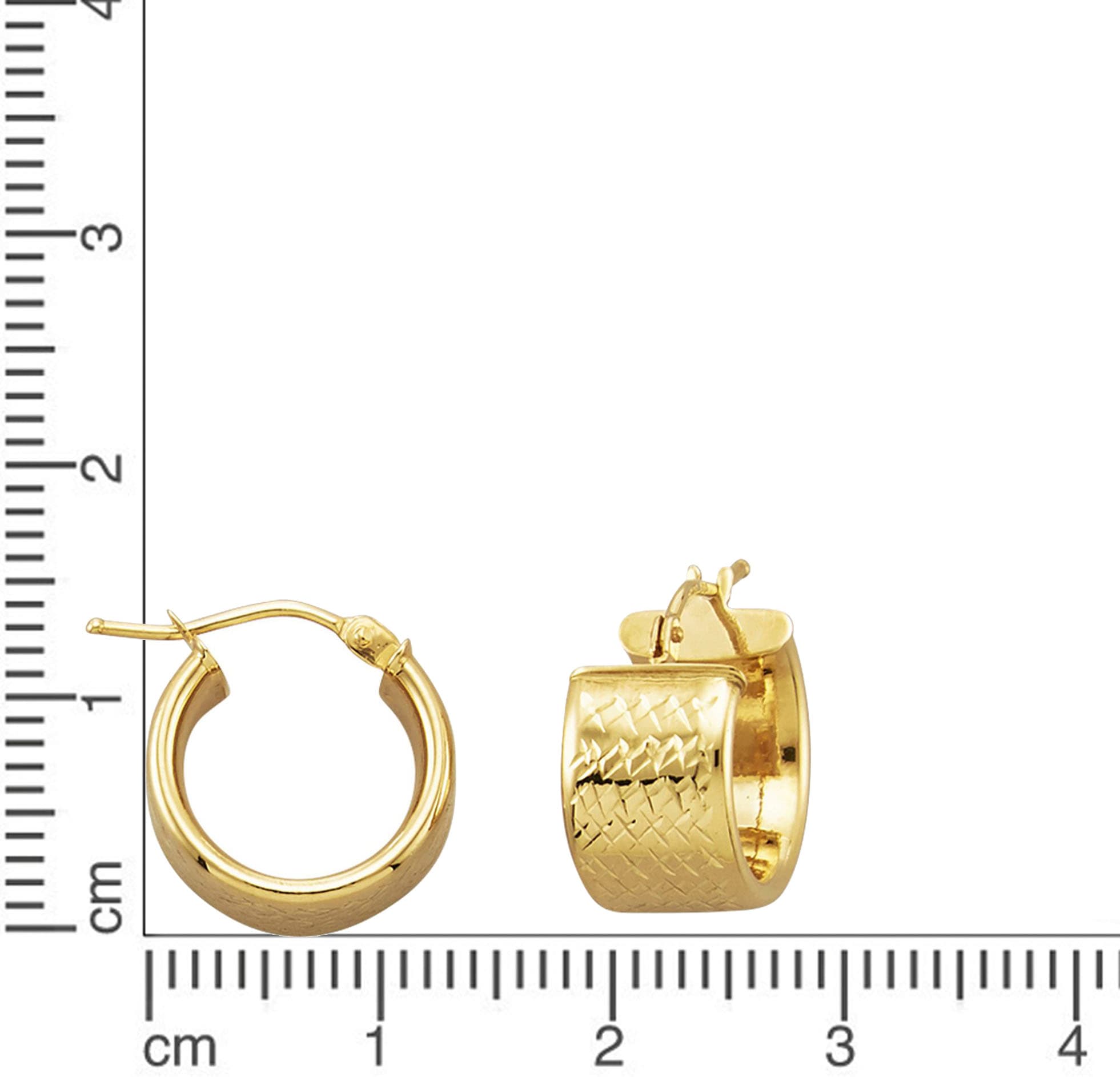 Firetti Paar Creolen »Schmuck Geschenk Gold 375 Ohrschmuck Ohrringe Struktur«