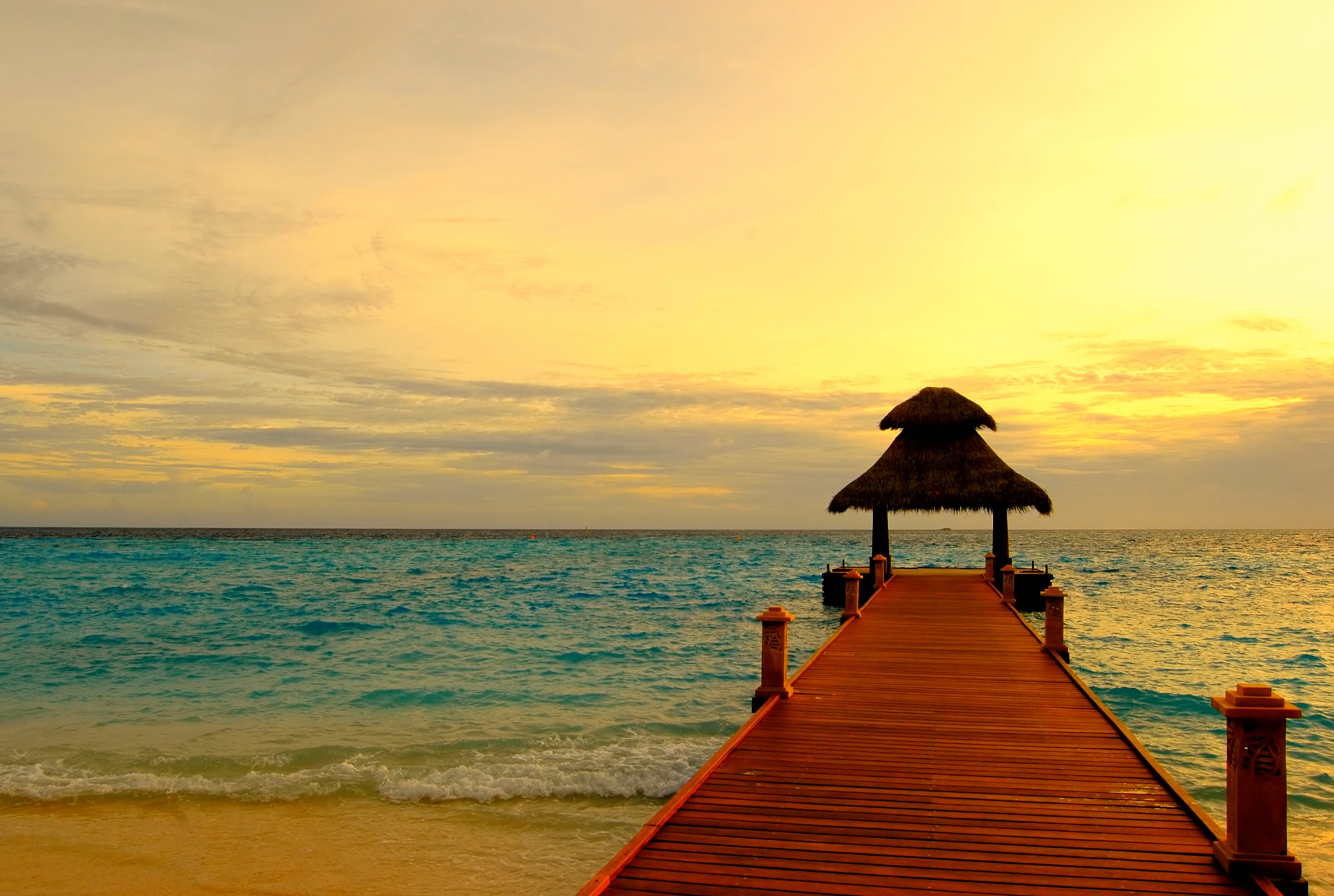Papermoon Fototapete »Jetty in Sunset« glatt günstig online kaufen