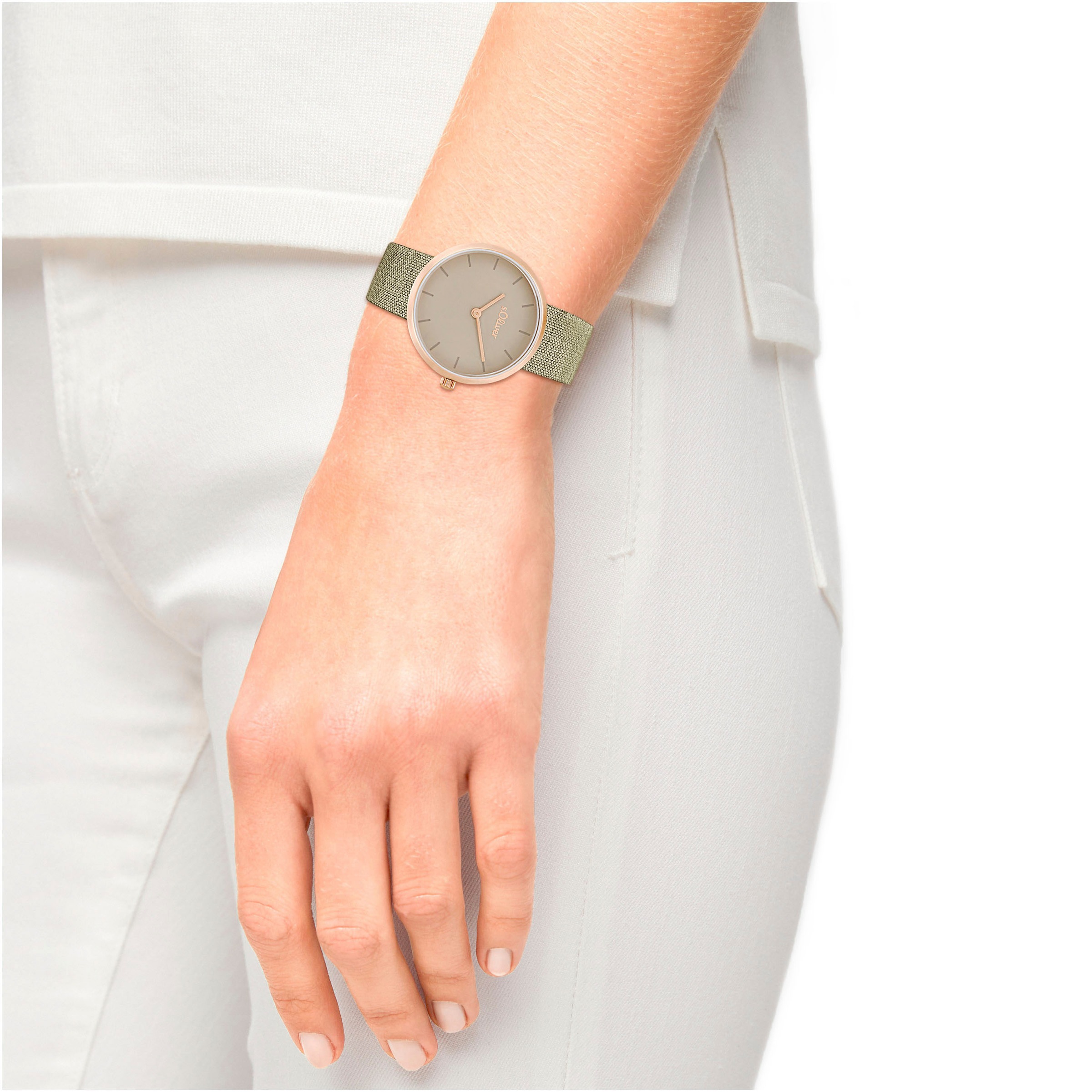 s.Oliver Quarzuhr, Armbanduhr, Damenuhr, analog, Textilarmband
