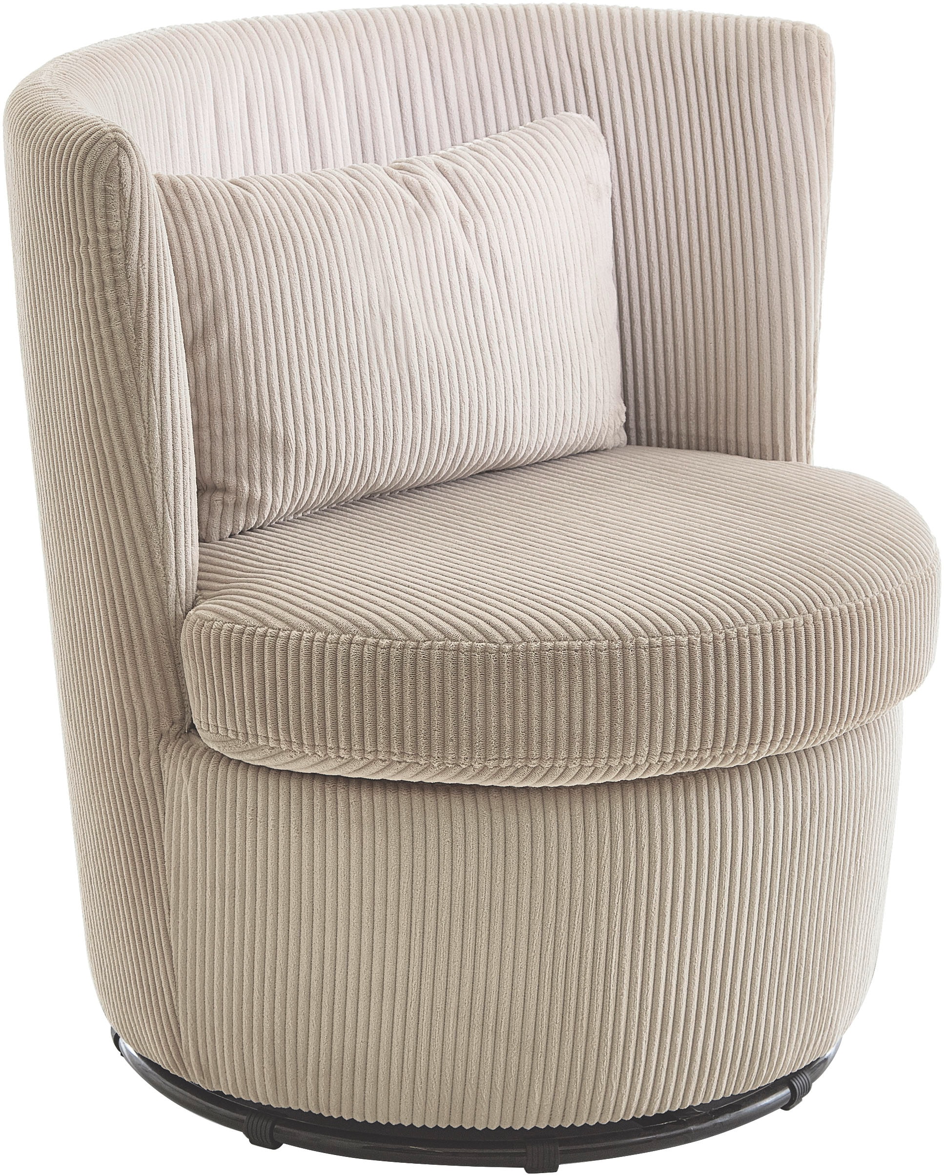 ATLANTIC home collection Drehsessel »Keno«, 360-Grad drehbarer Cordsessel, inkl. einem Zierkissen im Originalbezug