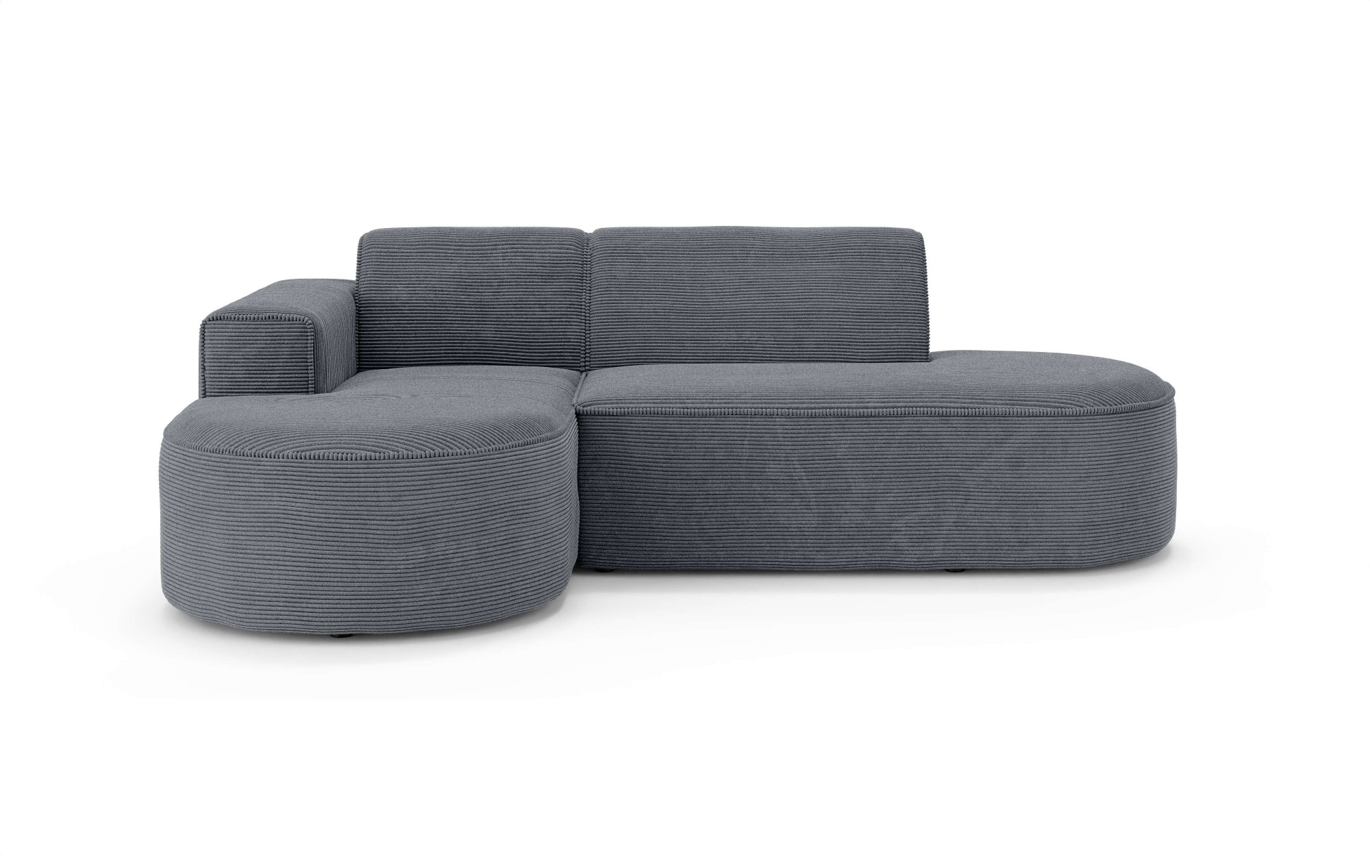 OTTO home Ecksofa »ADELLA Design-Sofa mit Recamiere rechts/links, 248/159/76 cm«, L-Form mit Wellenunterfederung, runde Form, auch in Cord