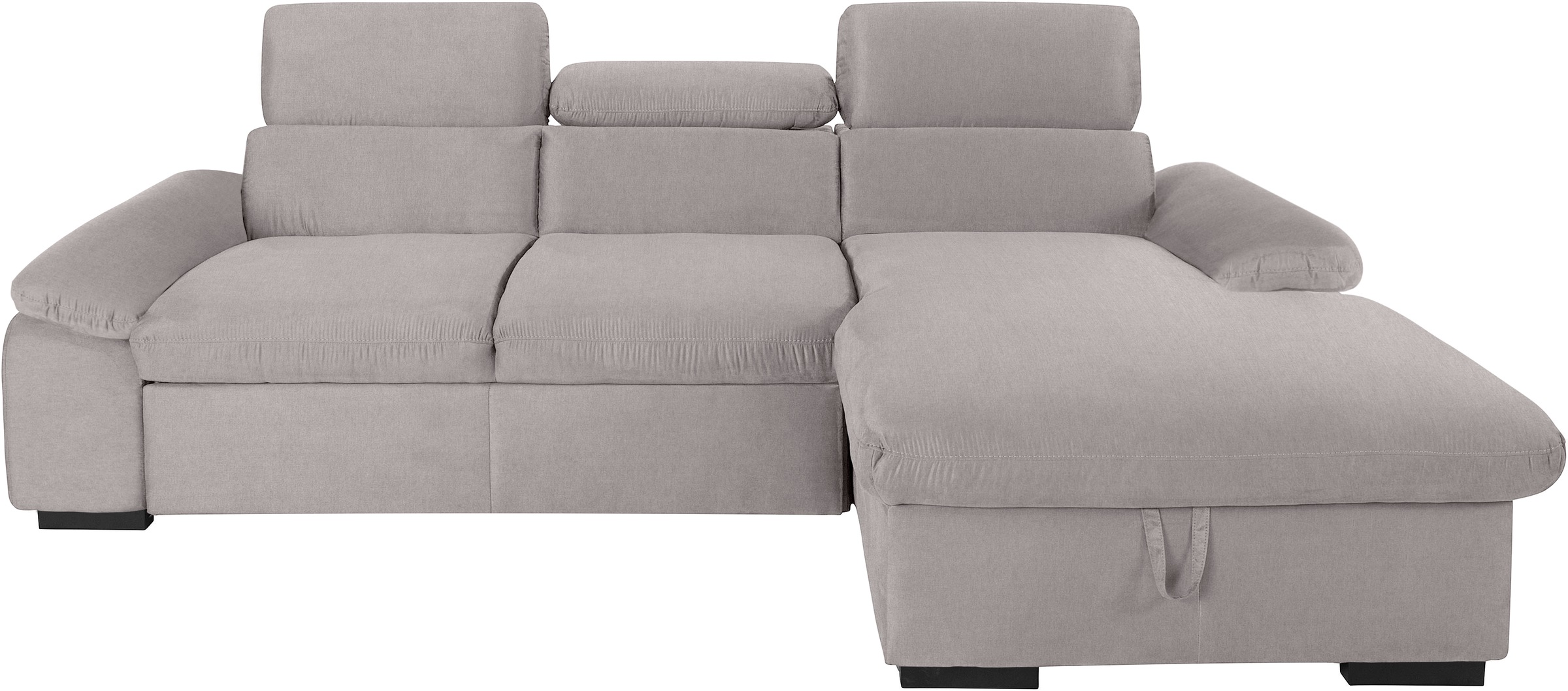 COTTA Ecksofa »Lola L-Form mit Kopfteilfunktion & Hocker«, (Set, mit Hocker), wahlweise mit Bettfunktion, Bettkasten & Armteilverstellung