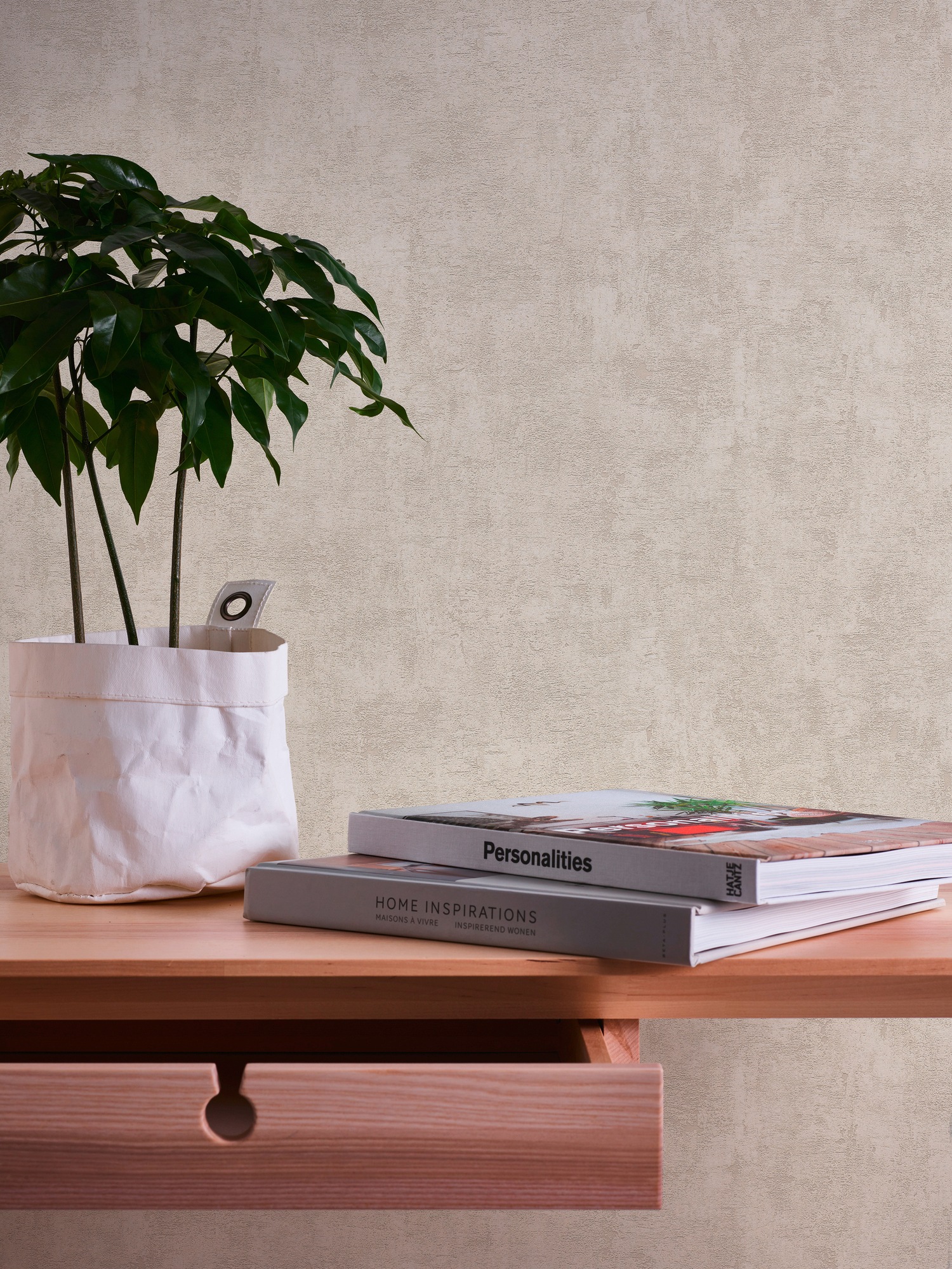 A.S. Création Vliestapete »Blooming in Vintage Optik« uni strukturiert Uni Tapete Einfarbig Vintage