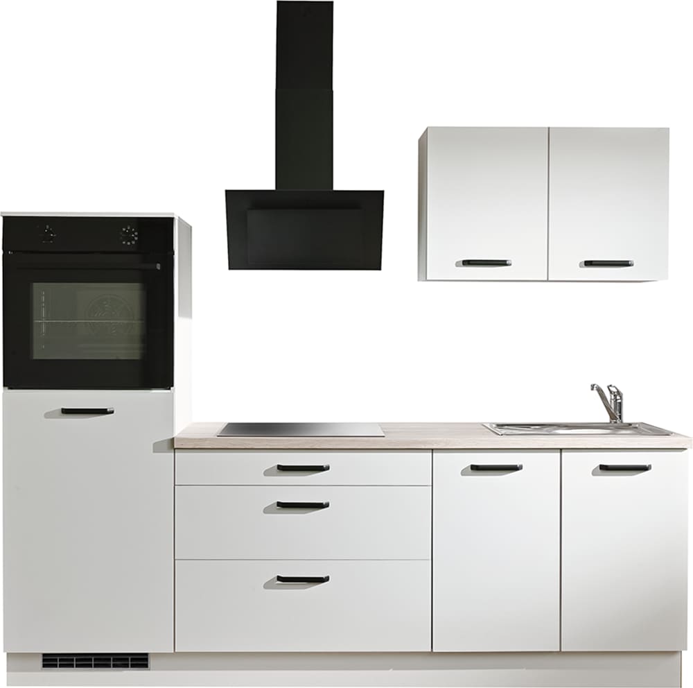 wiho Küchen Küchenzeile »Compact« Breite 240cm, wahlweise mit Geräten (mit Kühlschrank)