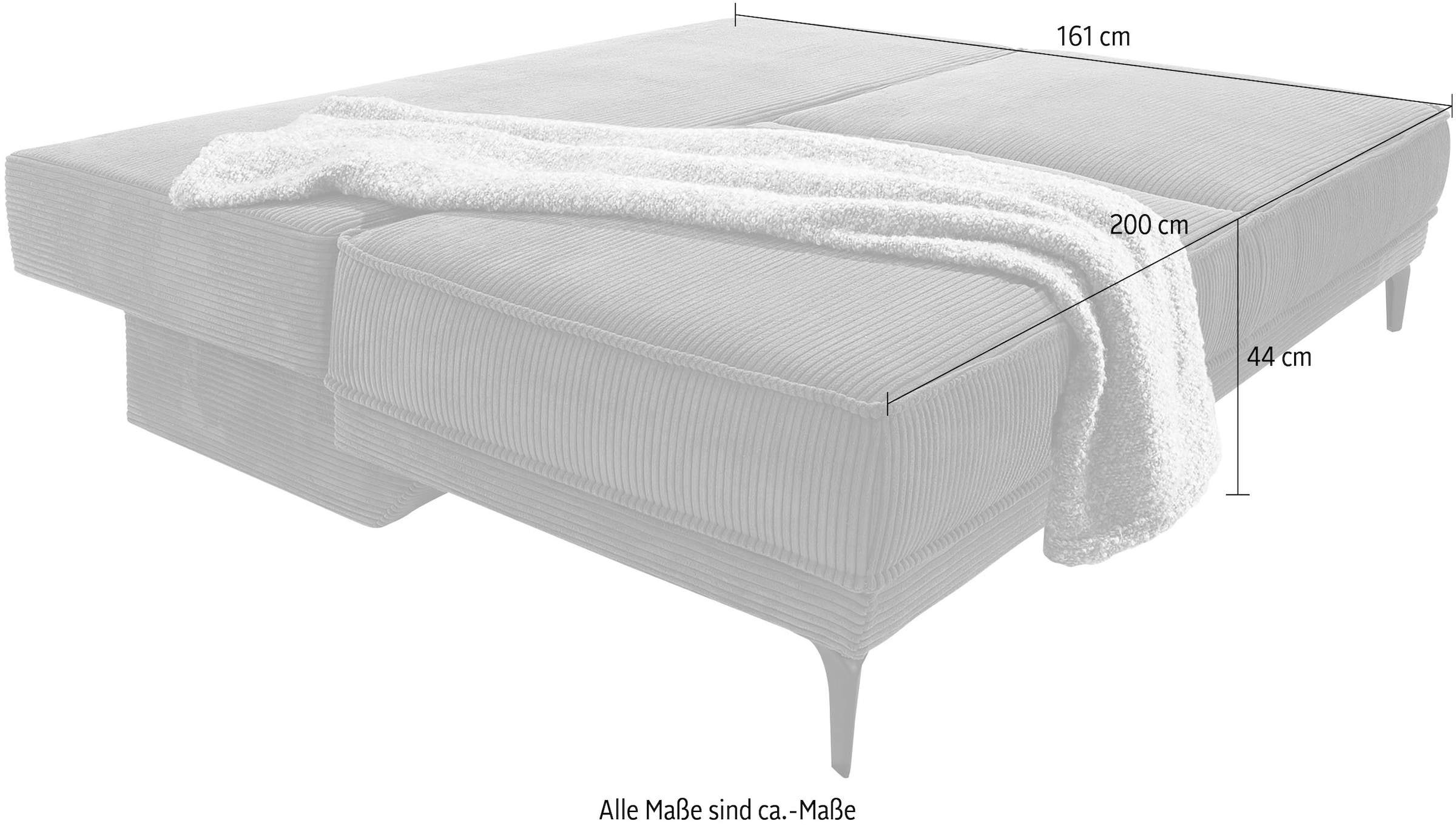 Jockenhöfer Gruppe Schlafsofa »Maestro, Dauerschlafsofa« TTFK-Polsterung + Wellenfederung, Bettkasten, Liegefläche: 161x200 cm