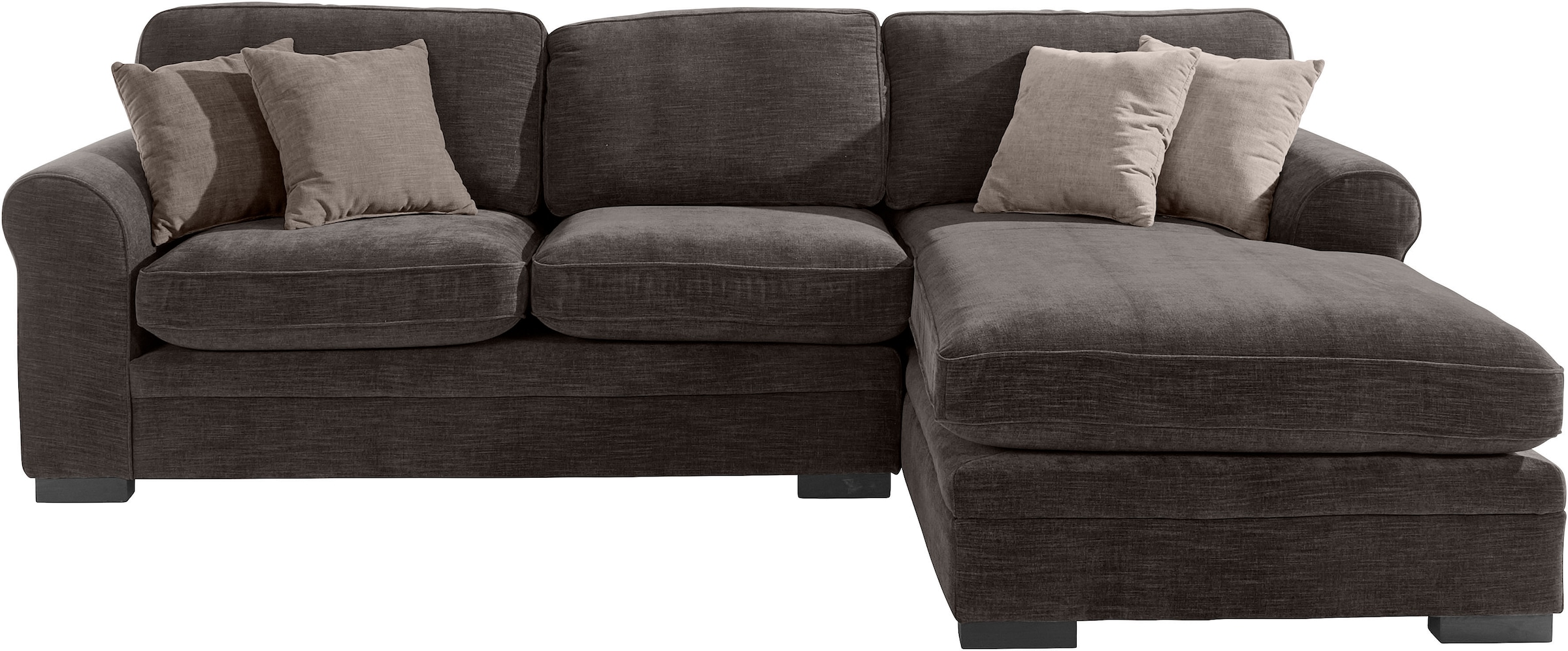 Home affaire Ecksofa »Broughton L-Form«, weicher Sitzkomfort, incl. 4 Zierk günstig online kaufen