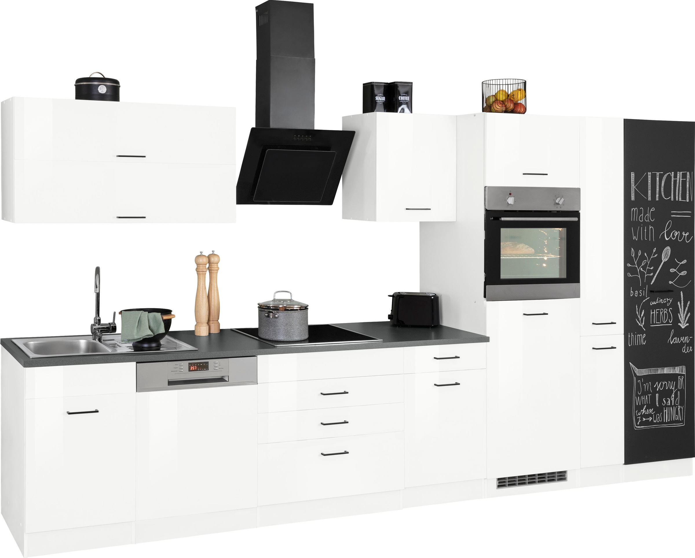 KOCHSTATION Küchenzeile »KS-Trier«, mit E-Geräten, Breite 380 cm günstig online kaufen